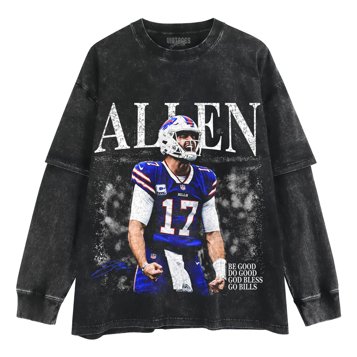 JOSH ALLEN - BUFFALO BILLS #17 TANK TOP & TEE & LONG SLEEVE & LAYERED LS & HOODIE