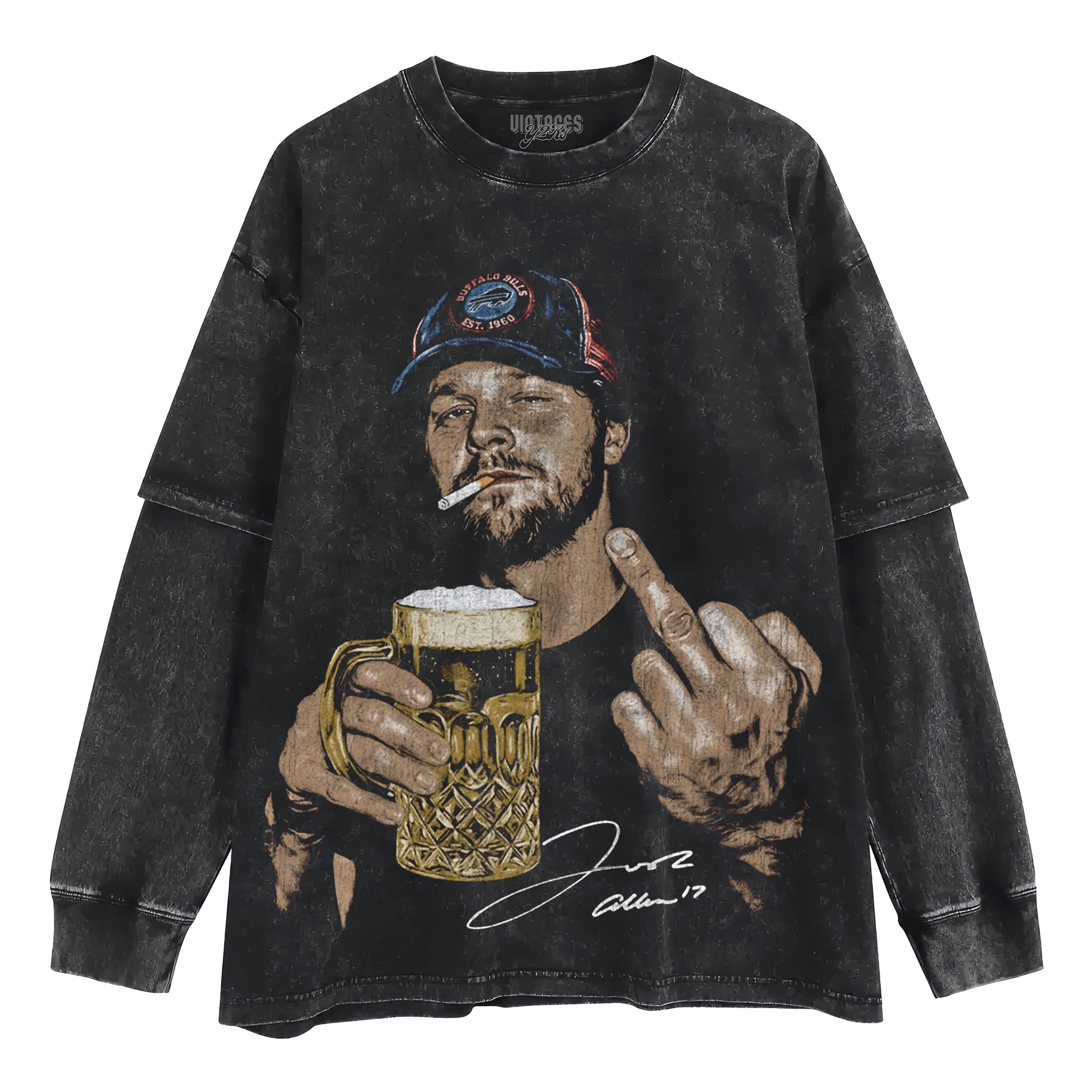 JOSH ALLEN VINTAGE SMOKER TANK TOP & TEE & LONG SLEEVE & LAYERED LS & HOODIE