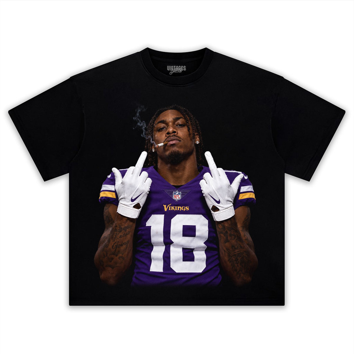 JUSTIN JEFFERSON - MIDDLE FINGER V2 TANK TOP & TEE & LONG SLEEVE & LAYERED LS & HOODIE
