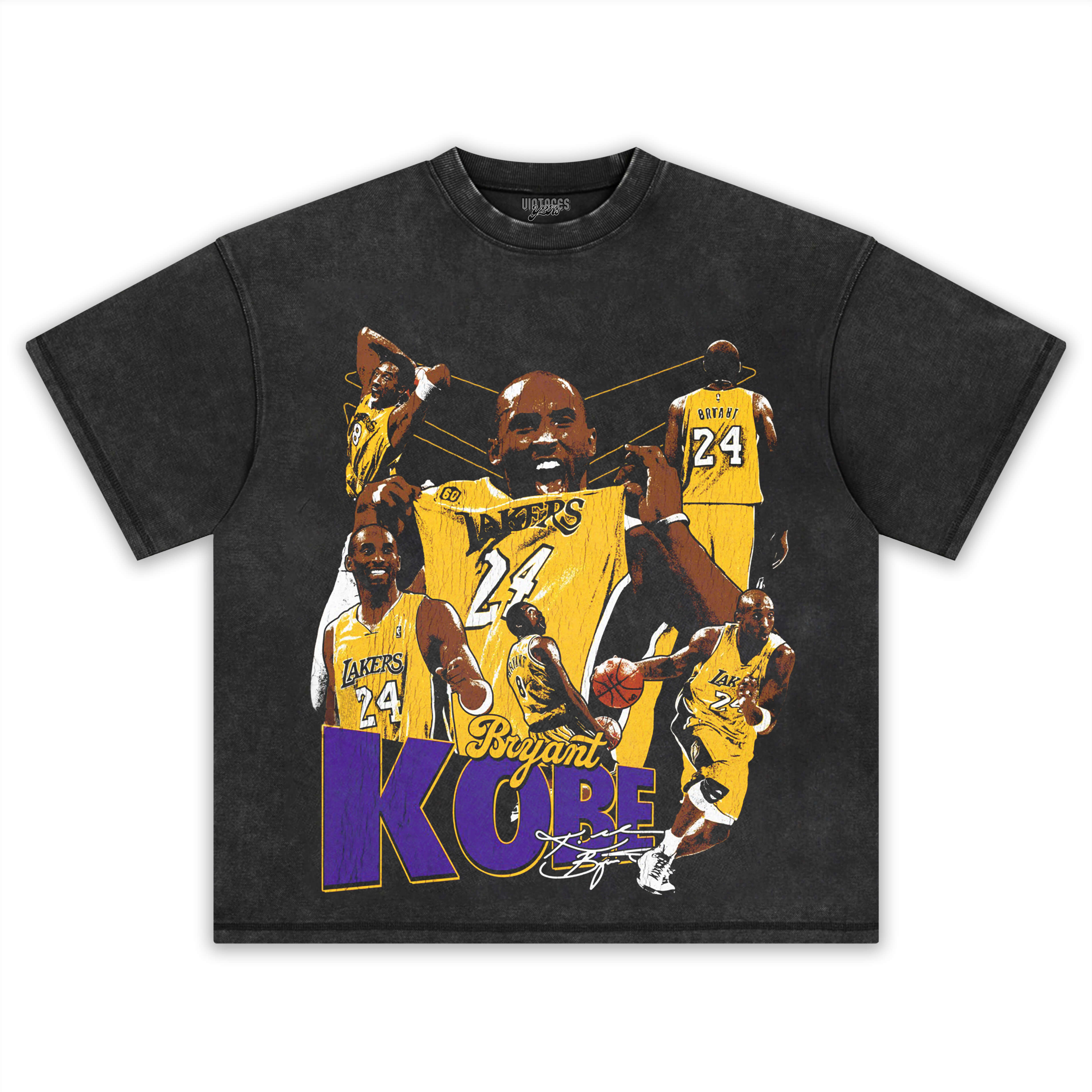 KOBE BRYANT MAMBA LOS ANGELS LAKERS VINTAGE V2 TEE & LS & HOODIE