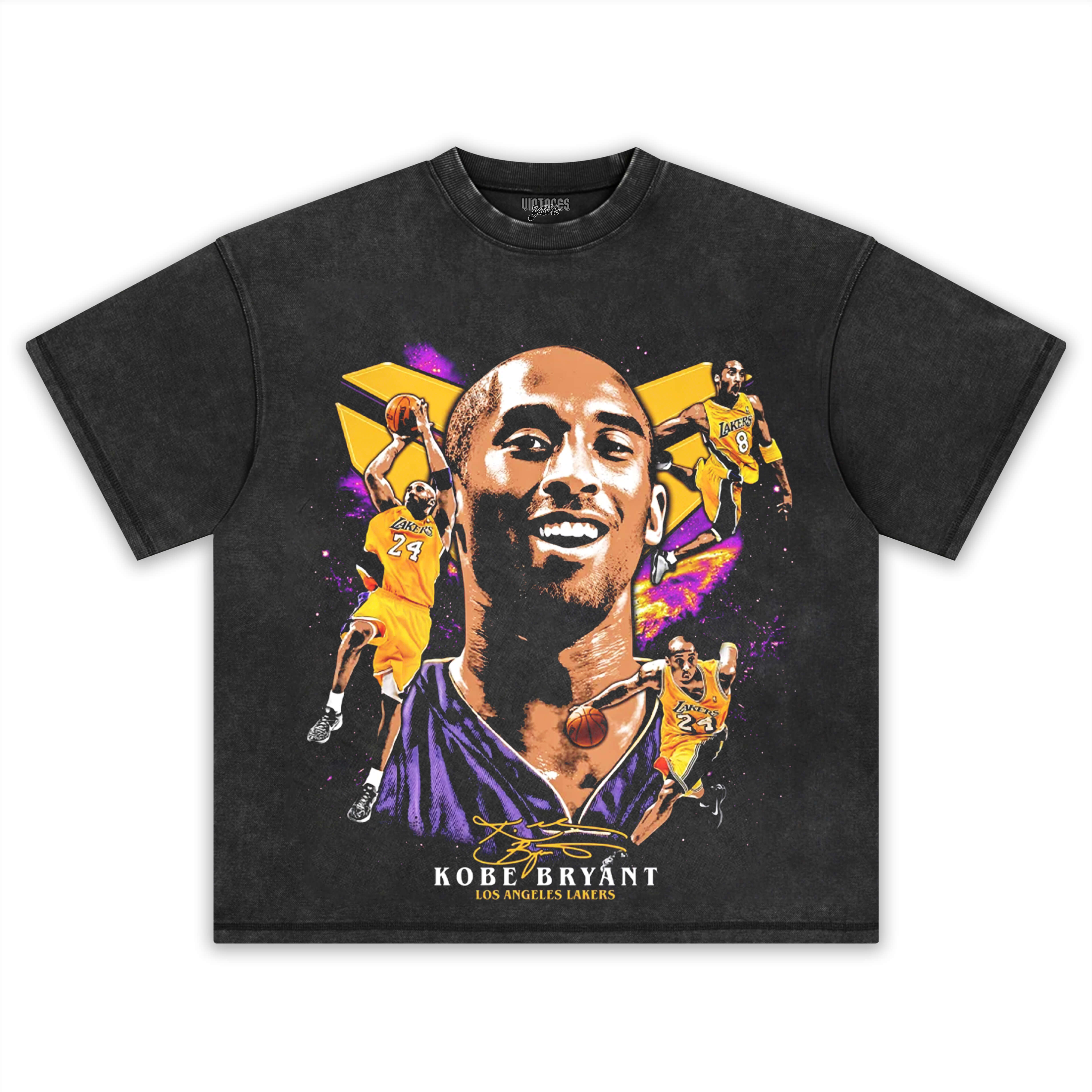 KOBE BRYANT MAMBA LOS ANGELS LAKERS VINTAGE V3 TEE & LS & HOODIE
