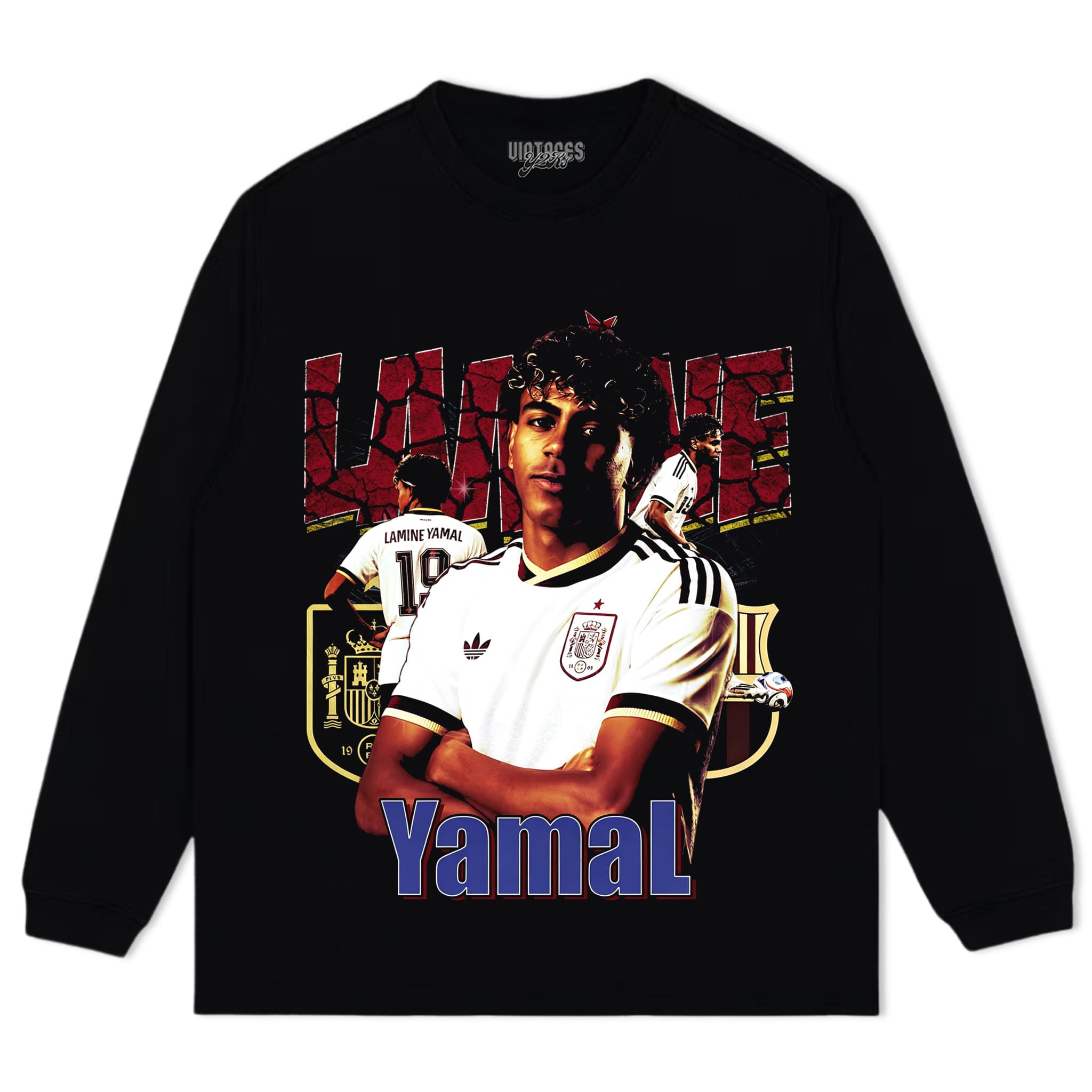 LAMINE YAMAL 2026 VINTAGE V4 TANK TOP & TEE & LONG SLEEVE & LAYERED LS & HOODIE