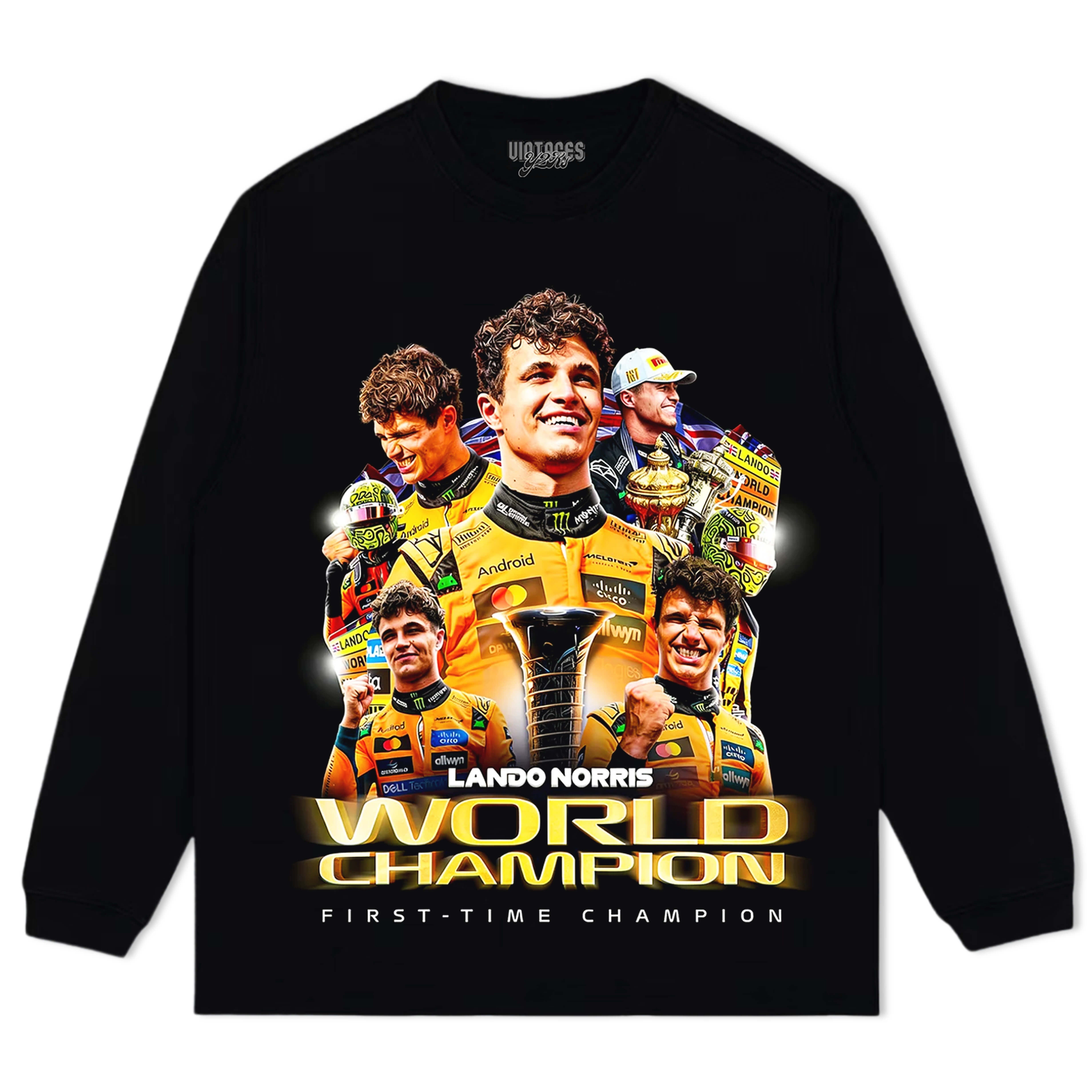 LANDO NORRIS 2025 WORLD CHAMPION V3 TEE & LS & HOODIE