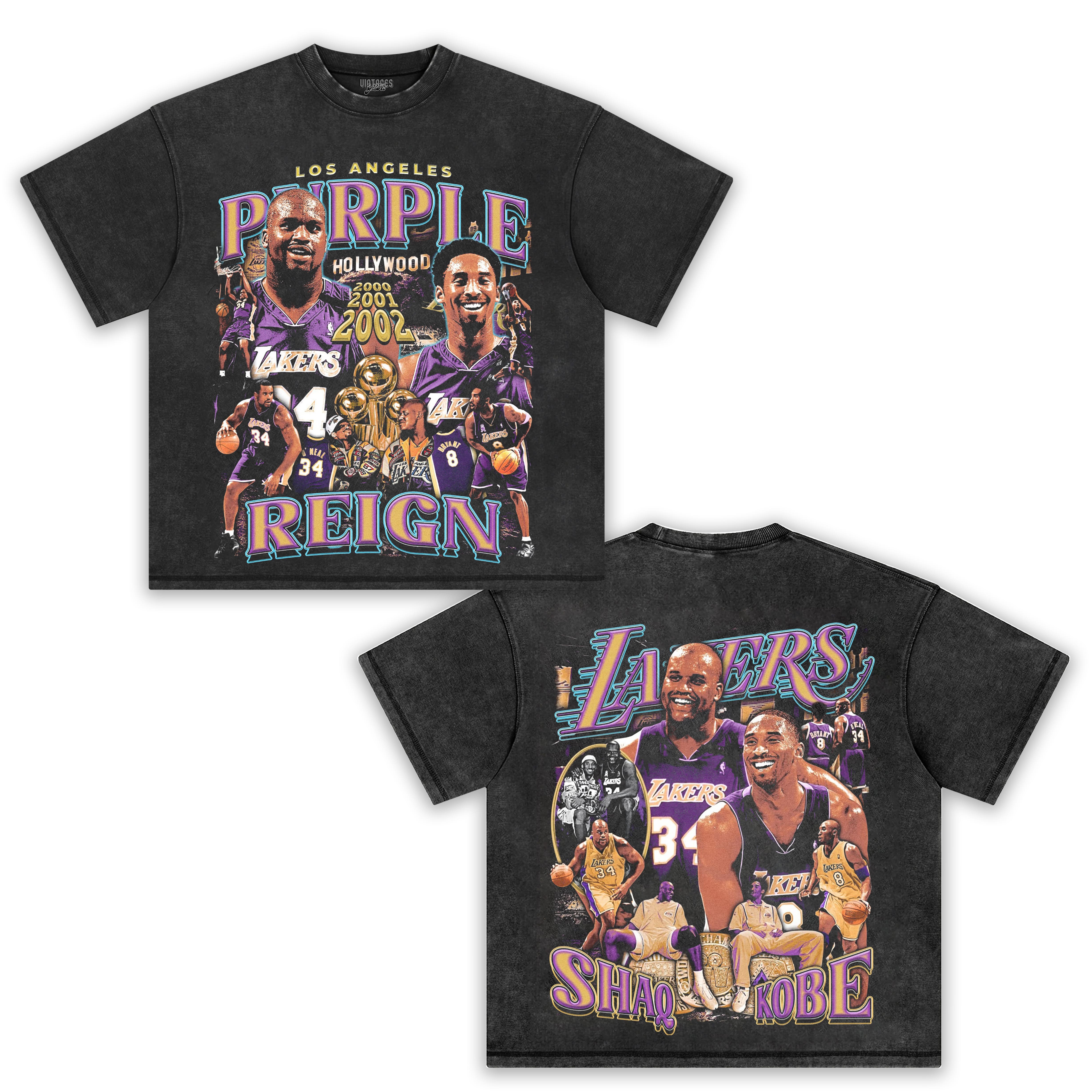 LOS ANGELES LAKERS & PURPLE REIGN VINTAGE VI TEE