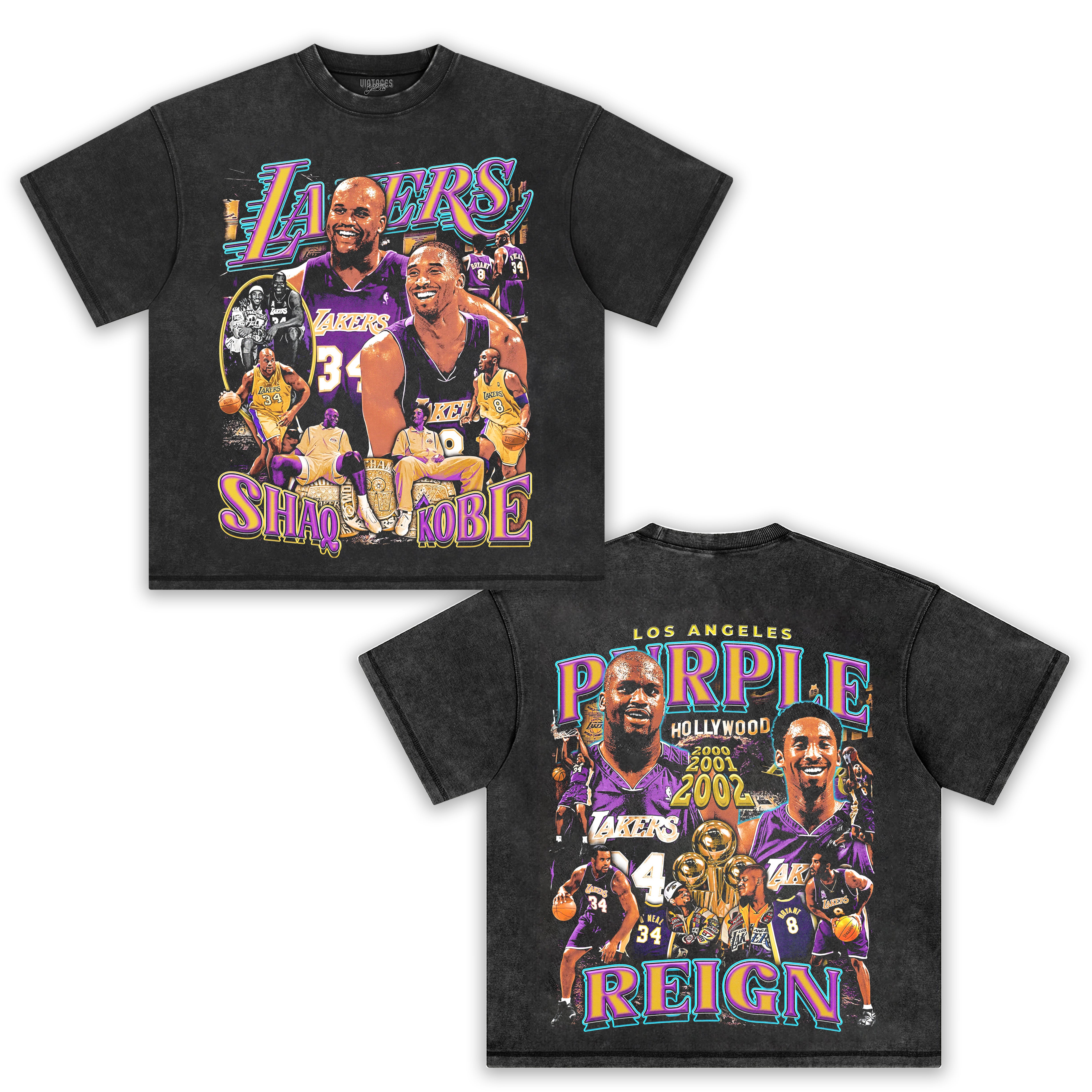 LOS ANGELES LAKERS & PURPLE REIGN VINTAGE VI TEE
