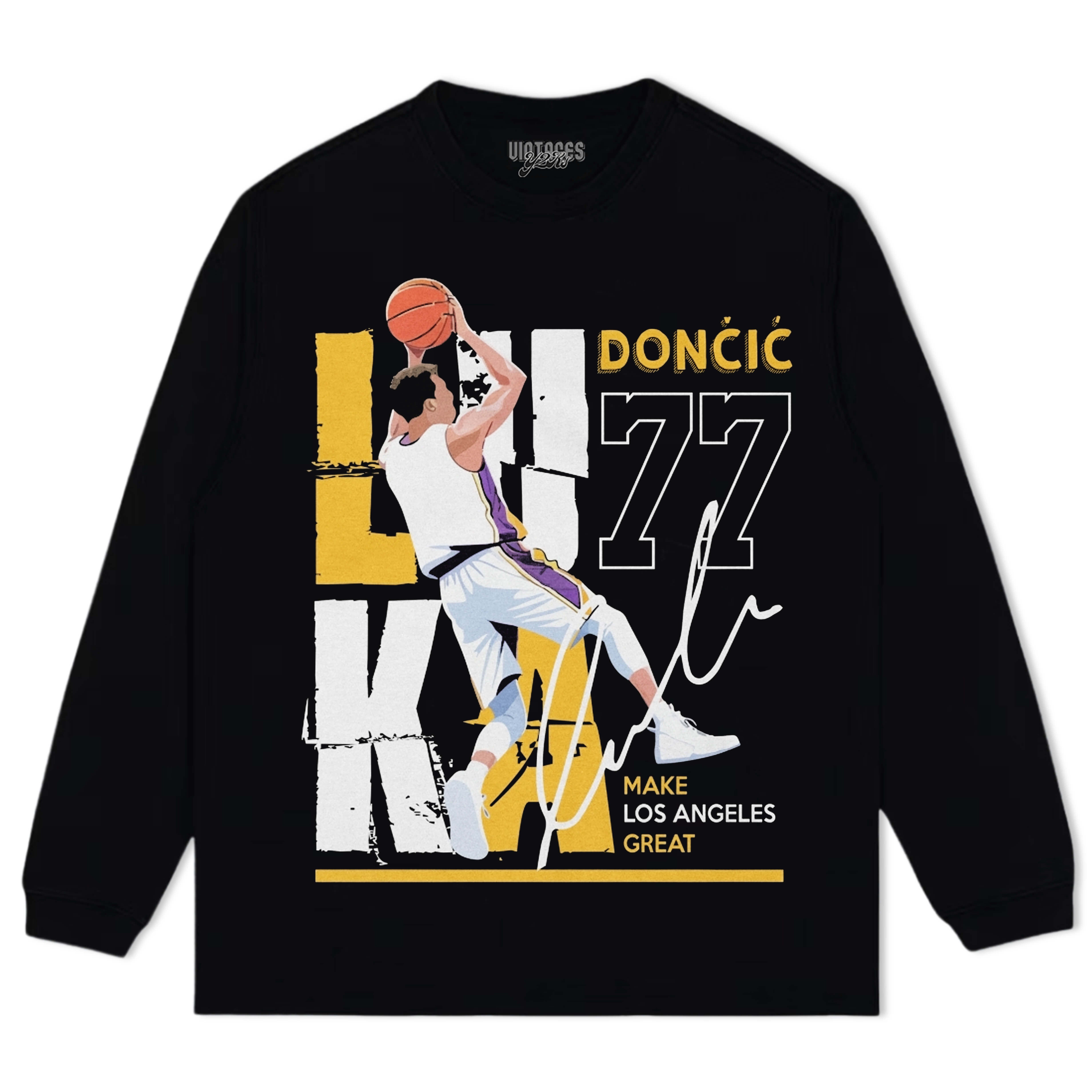 LUKA DONCIC & MAKE LOS ANGELES GREAT BASKETBALL TEE & LS & HOODIE