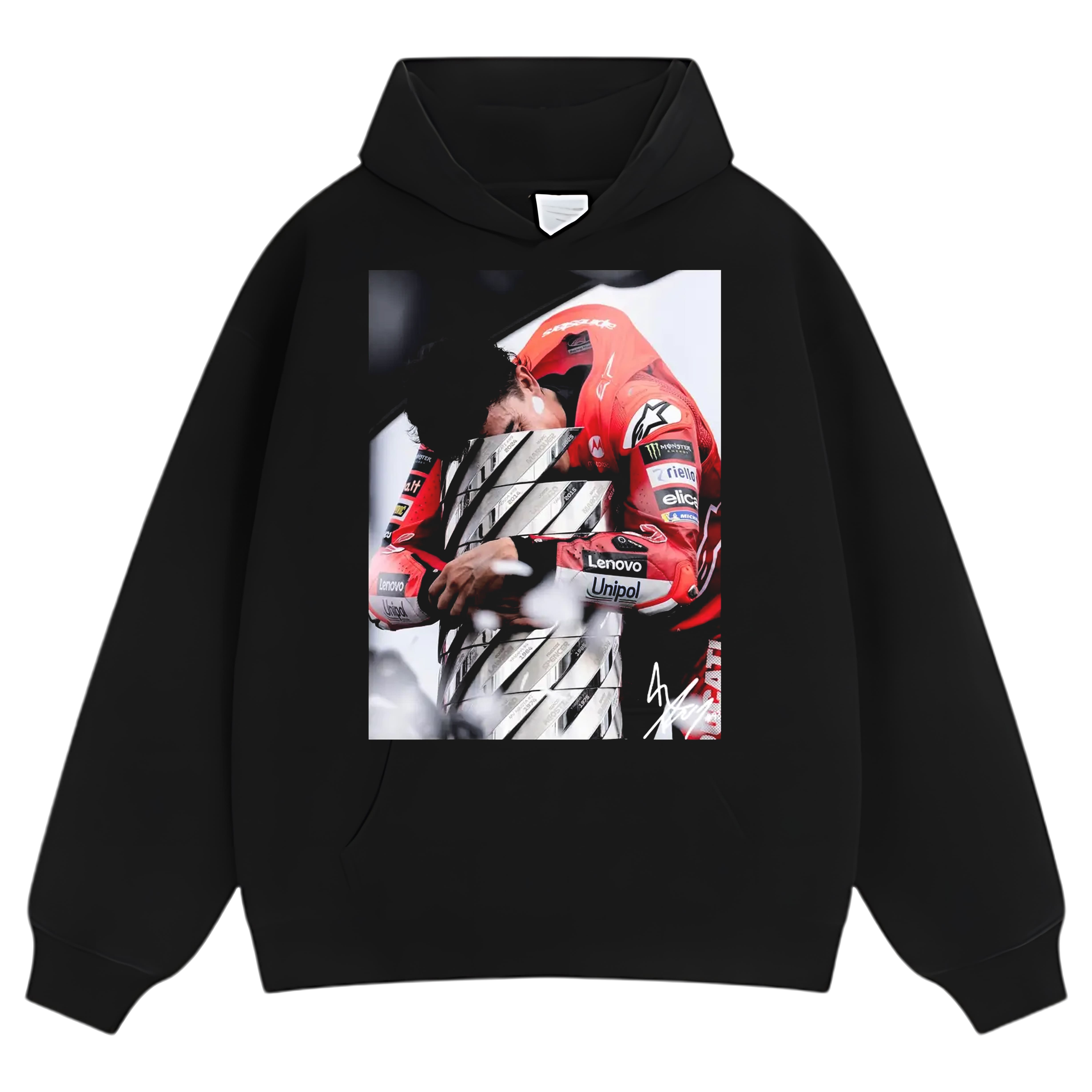 MARC MARQUEZ WITH CHAMPION TEE & LS & HOODIE