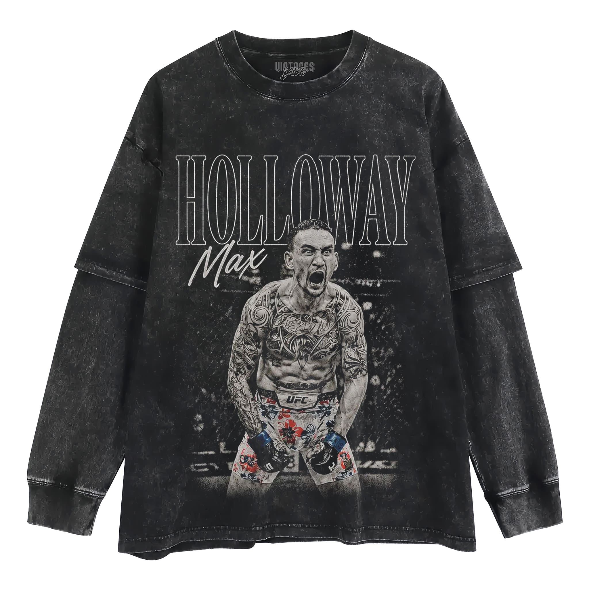 MAX HOLLOWAY VINTAGE MMA FIGHTER TANK TOP & TEE & LONG SLEEVE & LAYERED LS & HOODIE