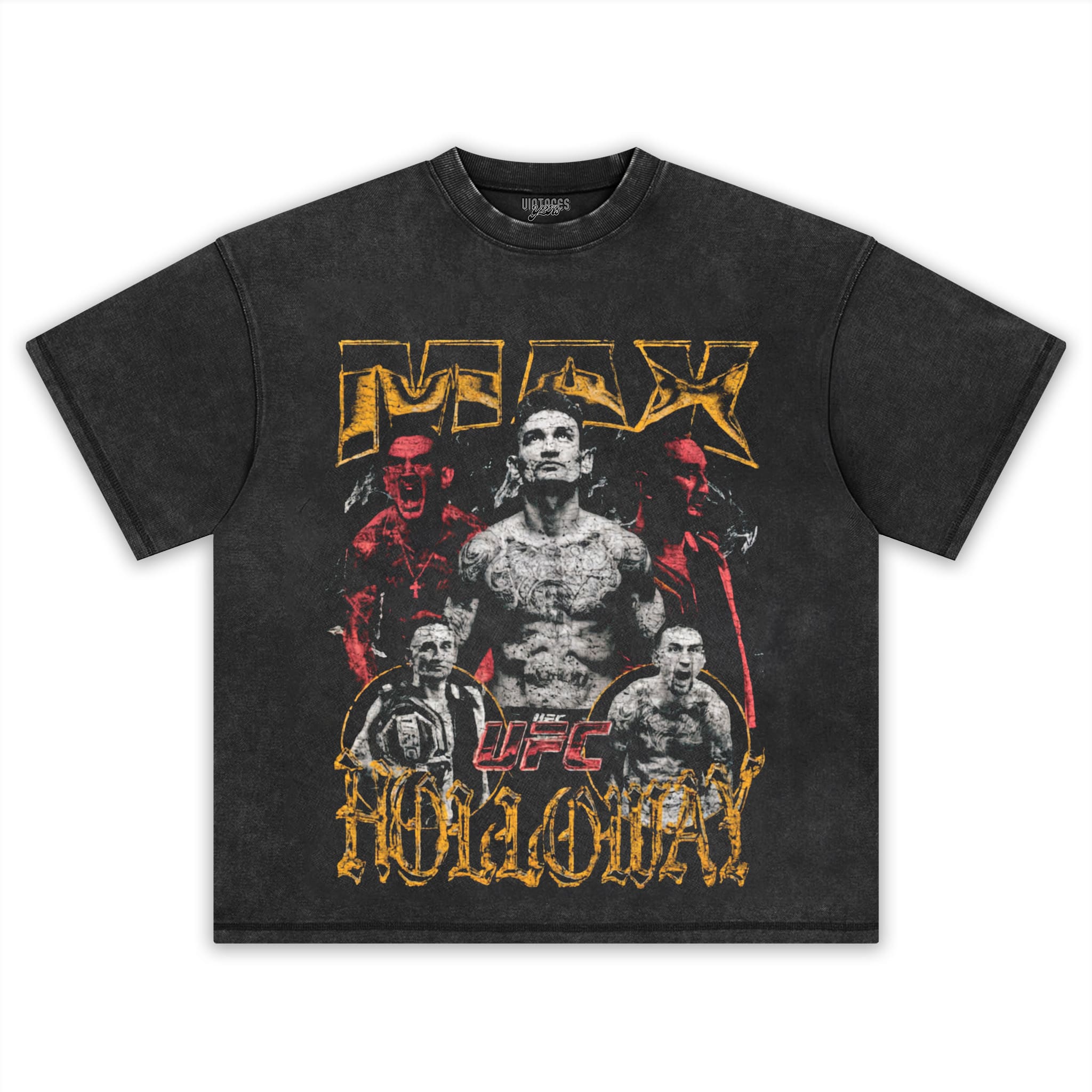 MAX HOLLOWAY VINTAGE MMA FIGHTER V3 TANK TOP & TEE & LONG SLEEVE & LAYERED LS & HOODIE