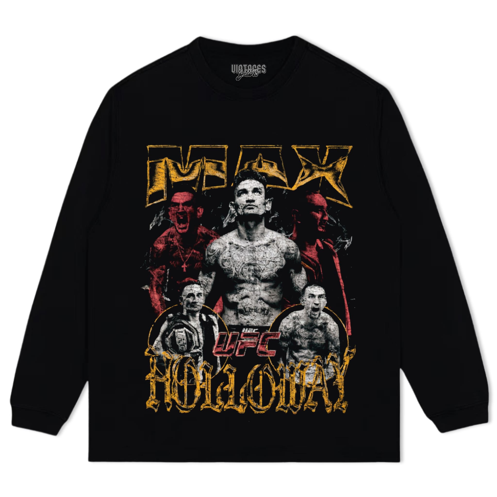 MAX HOLLOWAY VINTAGE MMA FIGHTER V3 TANK TOP & TEE & LONG SLEEVE & LAYERED LS & HOODIE