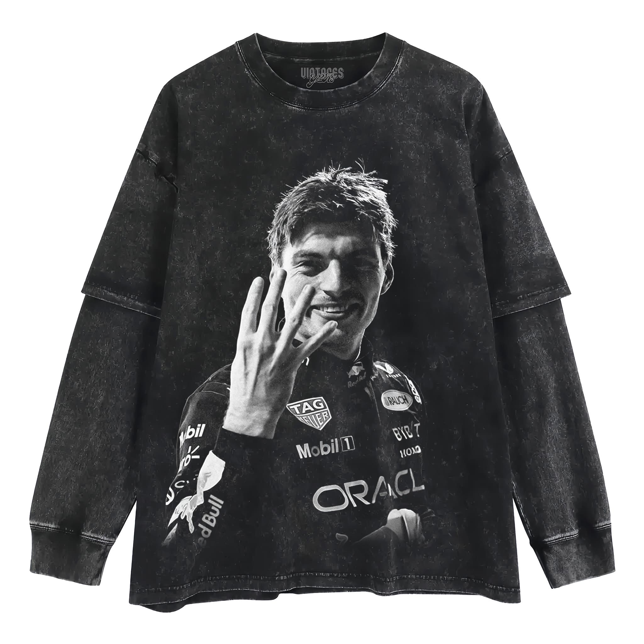 MAX VERSTAPPEN 4 BLACK AND WHITE TANK TOP & TEE & LONG SLEEVE & LAYERED LS & HOODIE