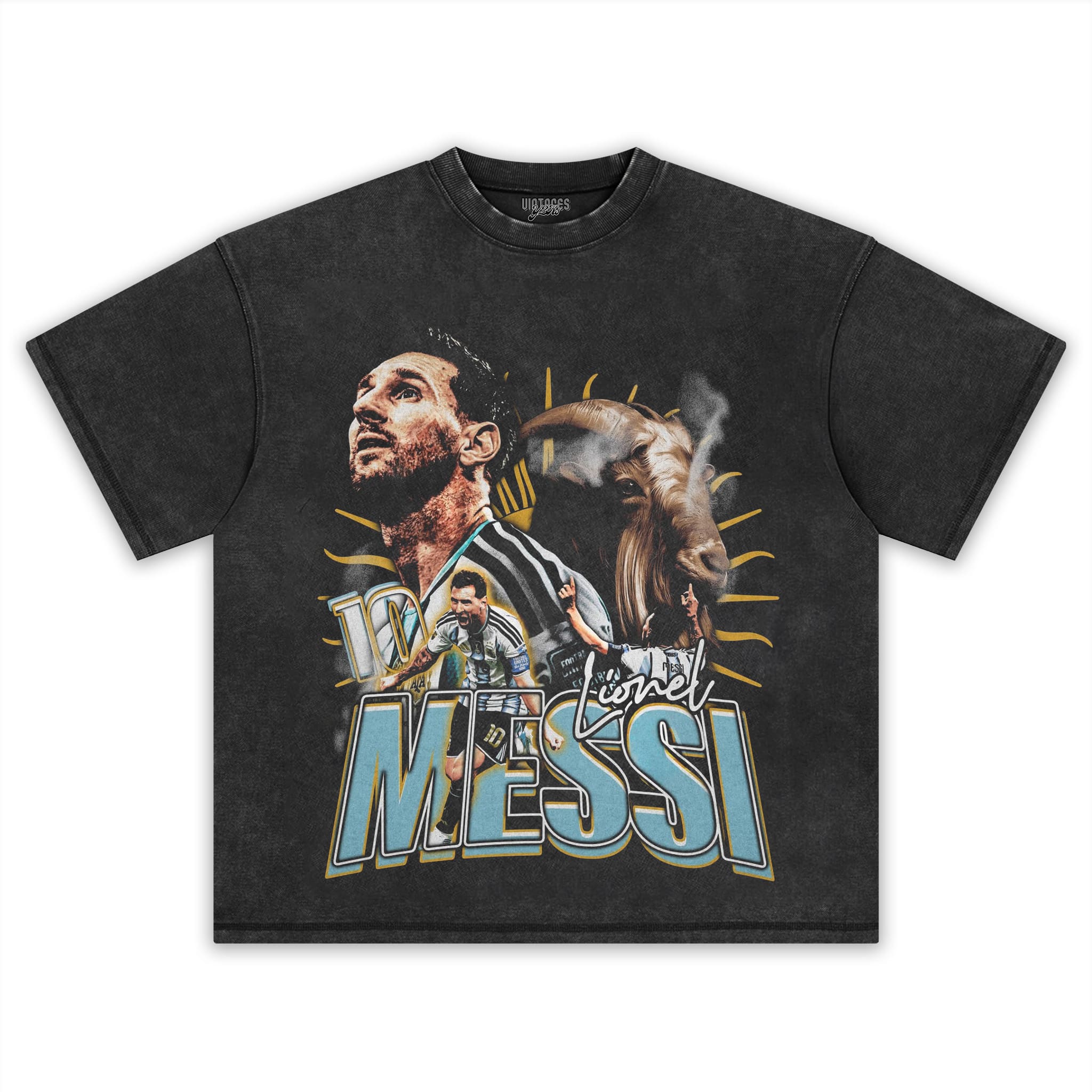 MESSI - GOAT TANK TOP & TEE & LONG SLEEVE & LAYERED LS & HOODIE