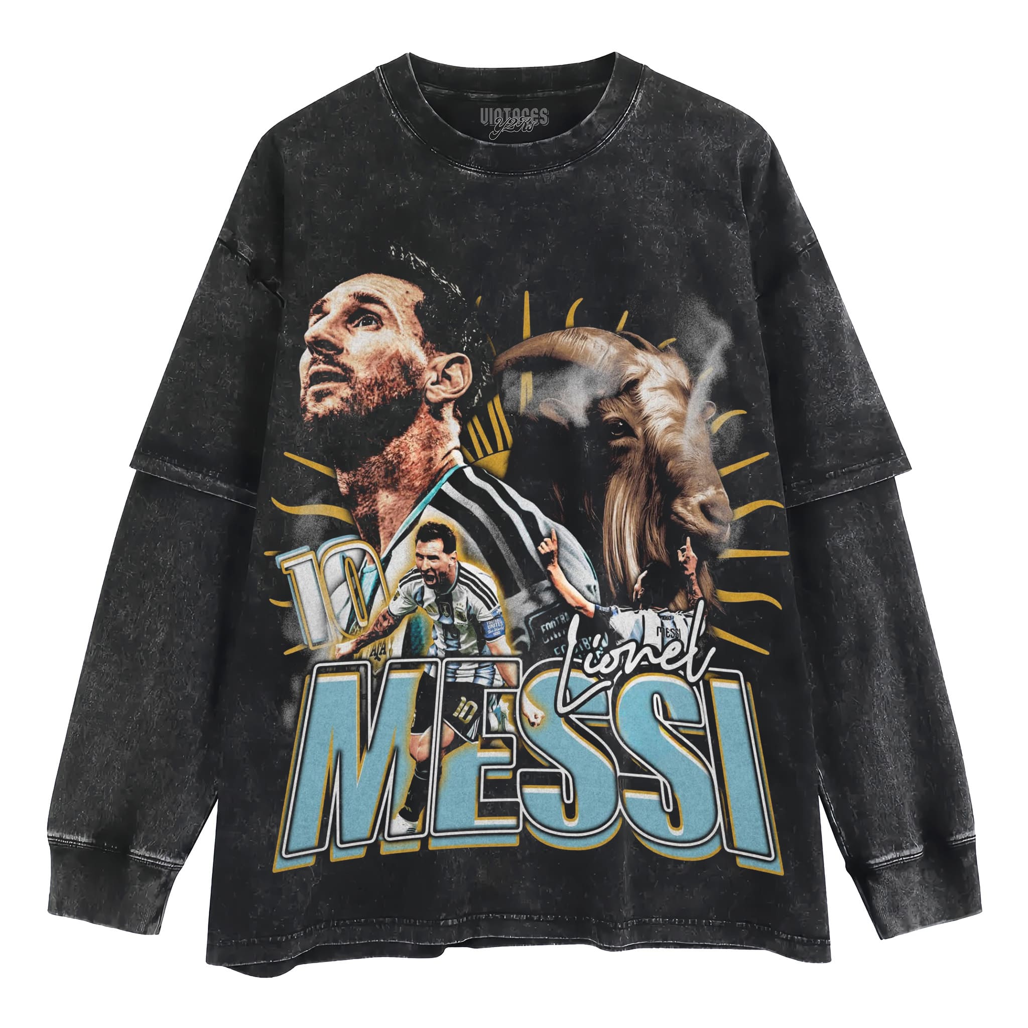 MESSI - GOAT TANK TOP & TEE & LONG SLEEVE & LAYERED LS & HOODIE