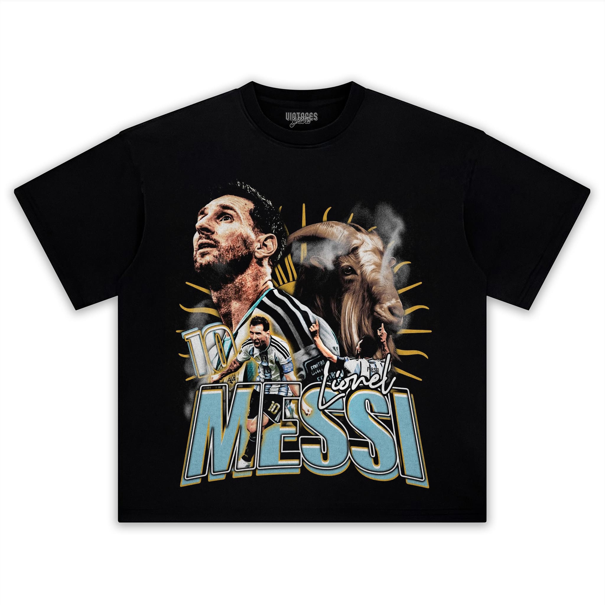 MESSI - GOAT TANK TOP & TEE & LONG SLEEVE & LAYERED LS & HOODIE