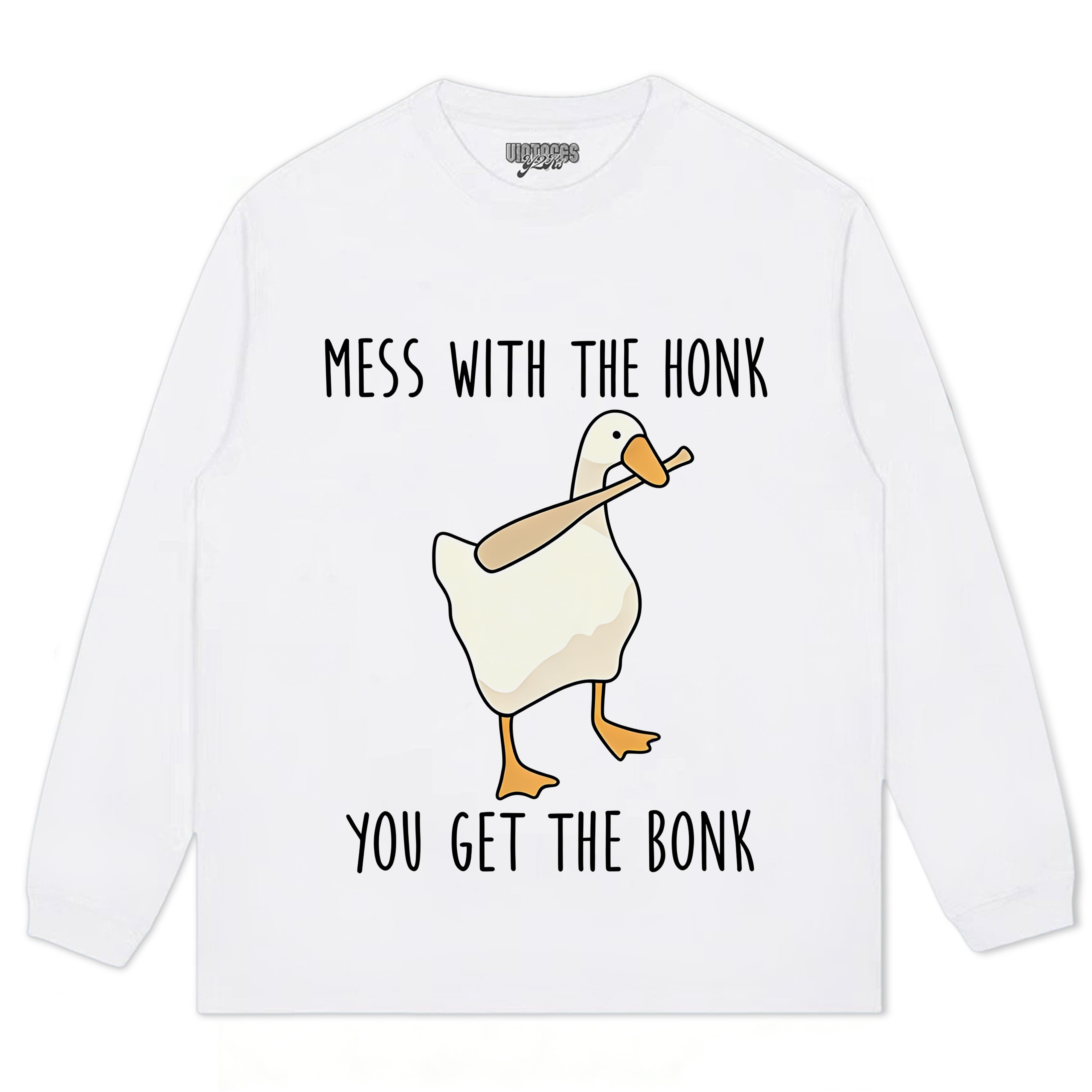 MESS WITH THE HONK YOU GET THE BONK GOOSE MEME TEE & LS & HOODIE