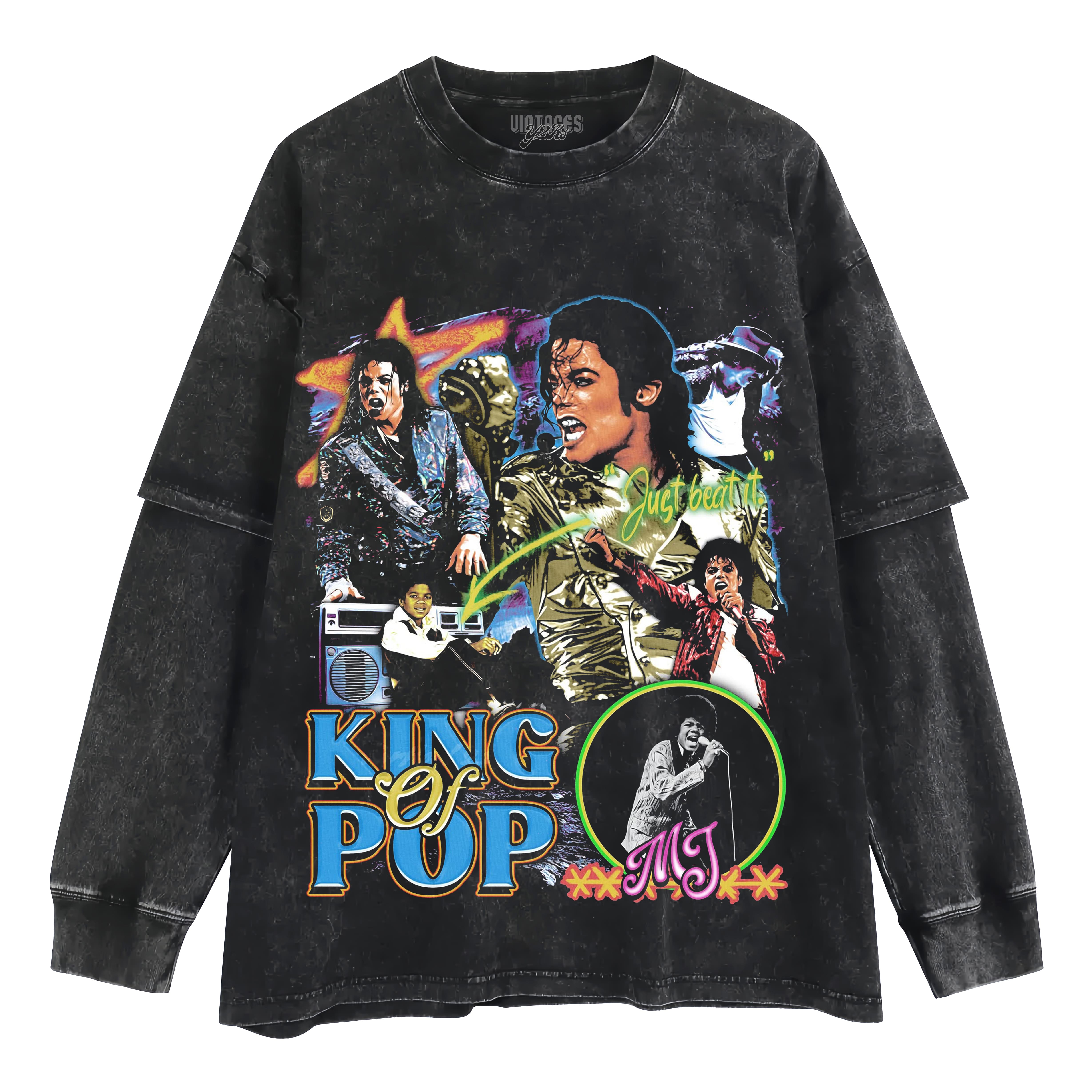 MICHAEL JACKSON VINTAGE STYLE V2 LAYERED LONG SLEEVE