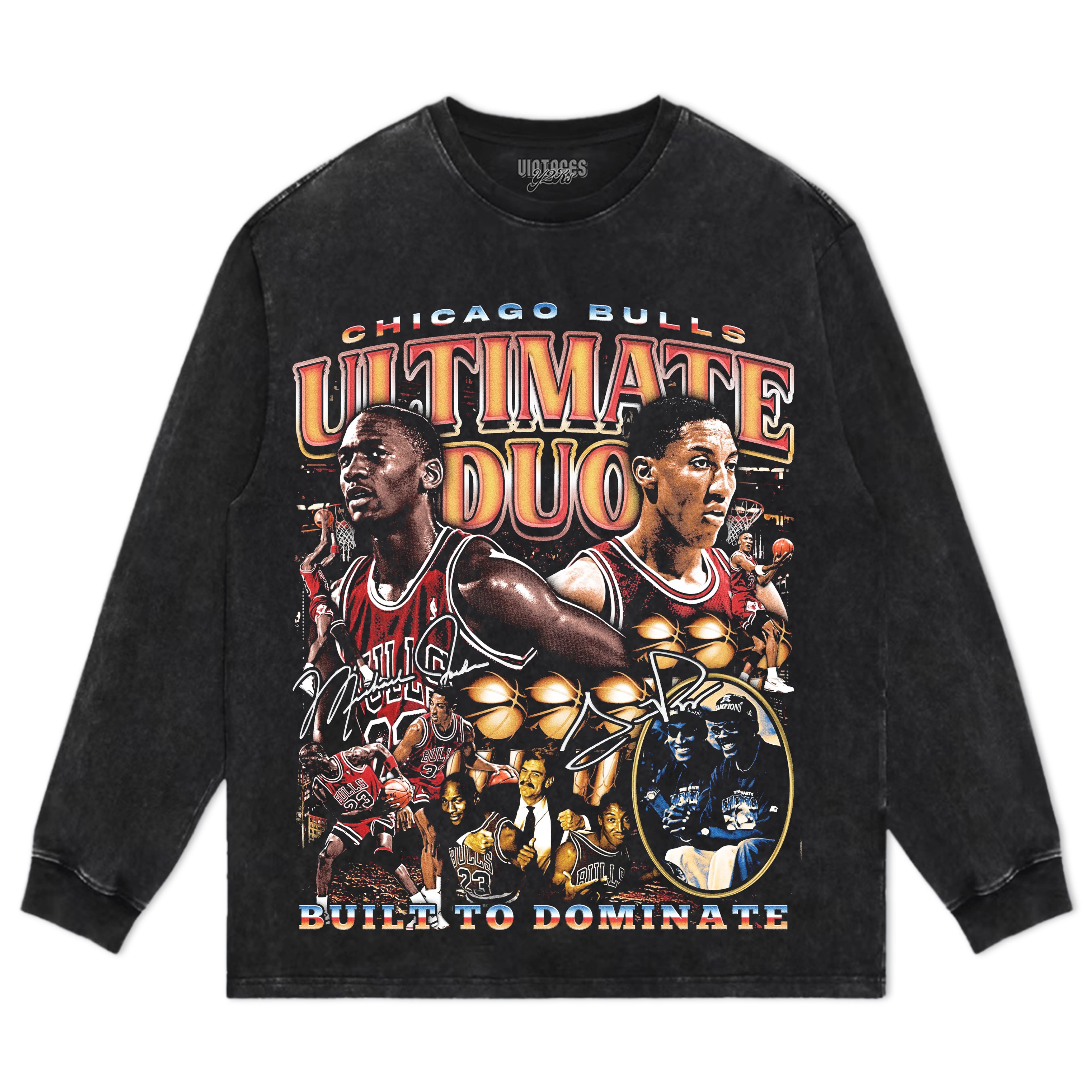 MICHAEL JORDAN & SCOTTIE PIPPEN-CHICAGO BULLS ULTIMATE DUO VINTAGE TEE & LS & HOODIE