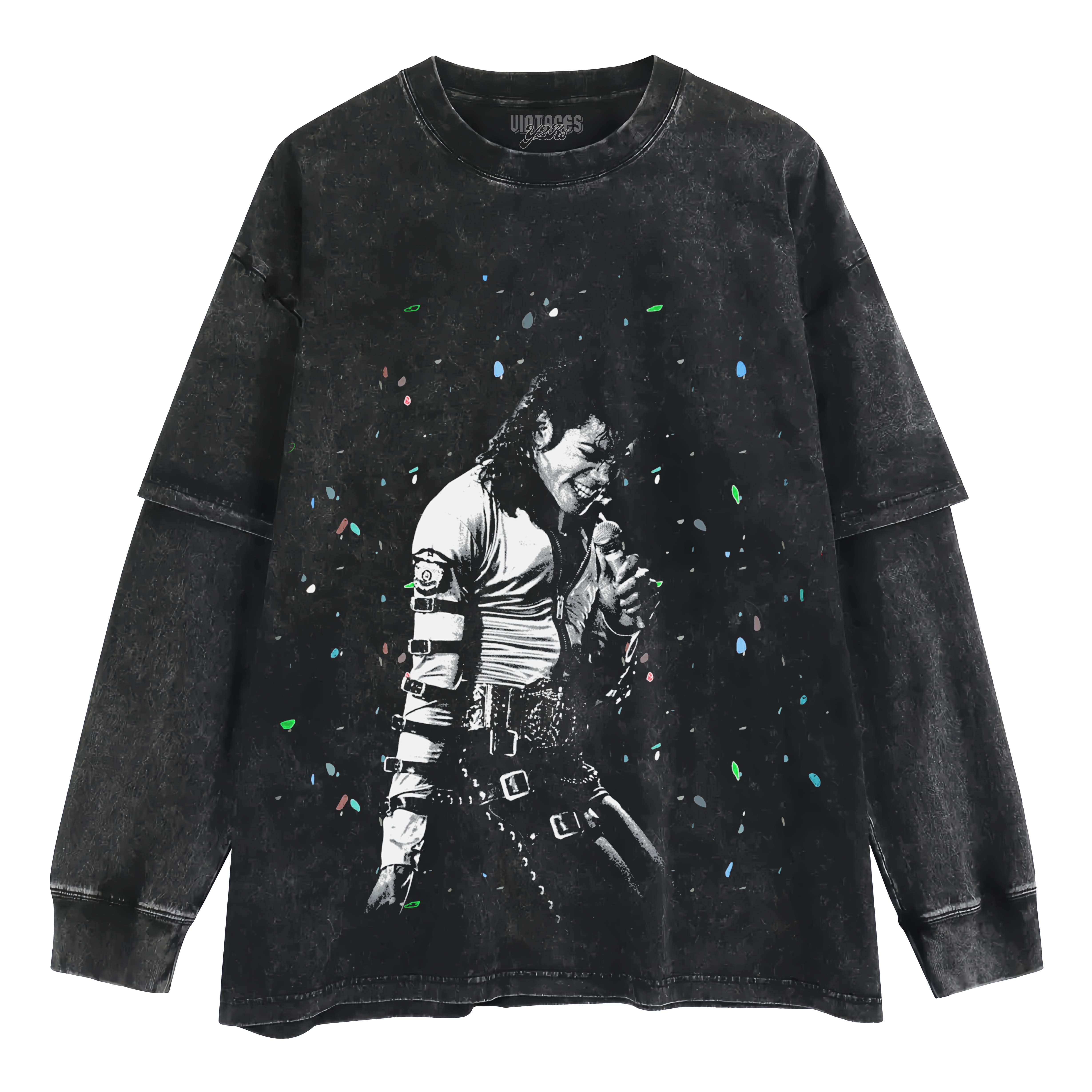 MICHAEL JACKSON CONFETTI TANK TOP & TEE & LONG SLEEVE & LAYERED LS & HOODIE