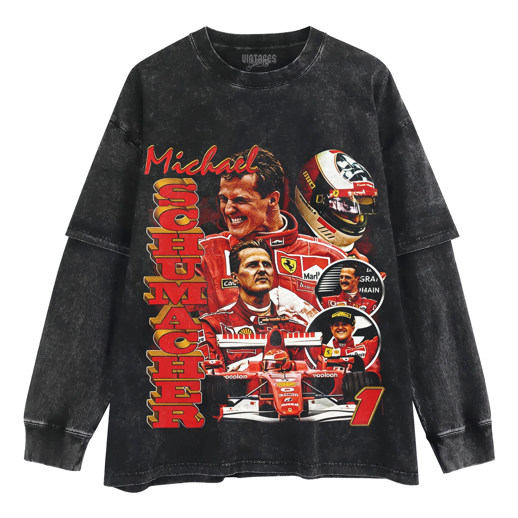MICHAEL SCHUMACHER F1 RACING TANK TOP & TEE & LONG SLEEVE & LAYERED LS & HOODIE