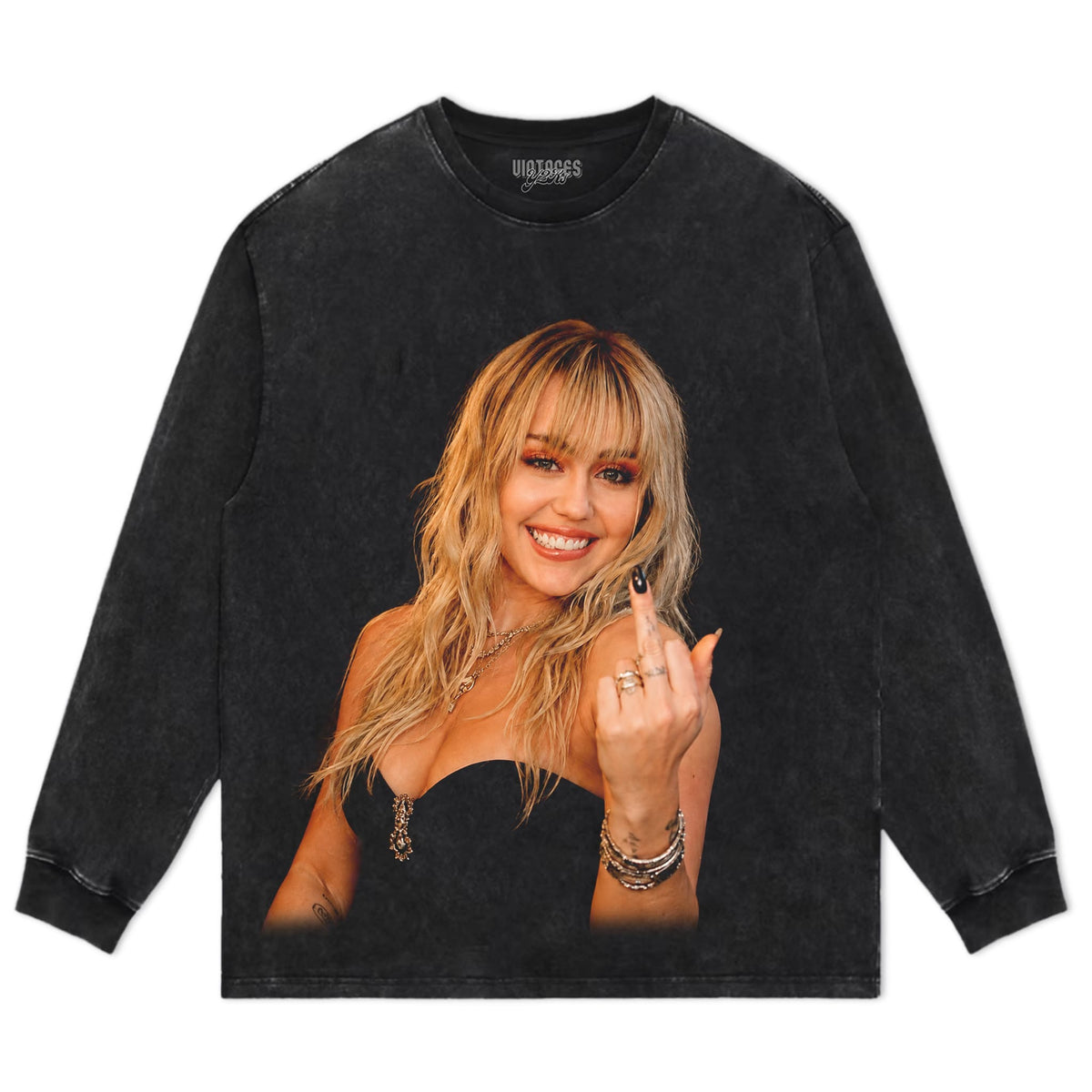 MILEY CYRUS - VINTAGE MIDDLE FINGER TANK TOP & TEE & LONG SLEEVE & LAYERED LS & HOODIE