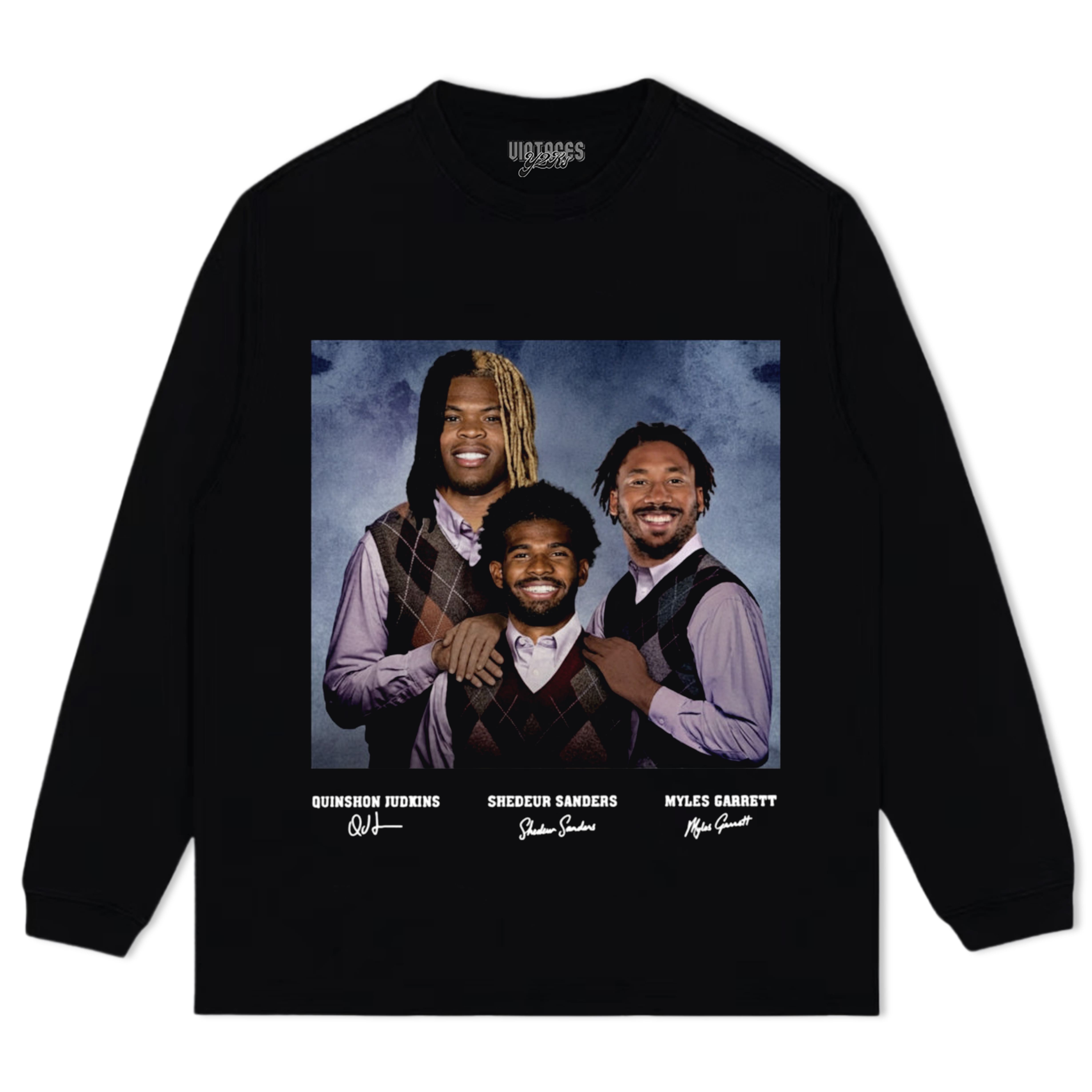MYLES GARRETT & SHEDEUR SANDERS & QUINSHON JUDKINS CLEVELAND STEP BROTHERS TEE & LS & HOODIE