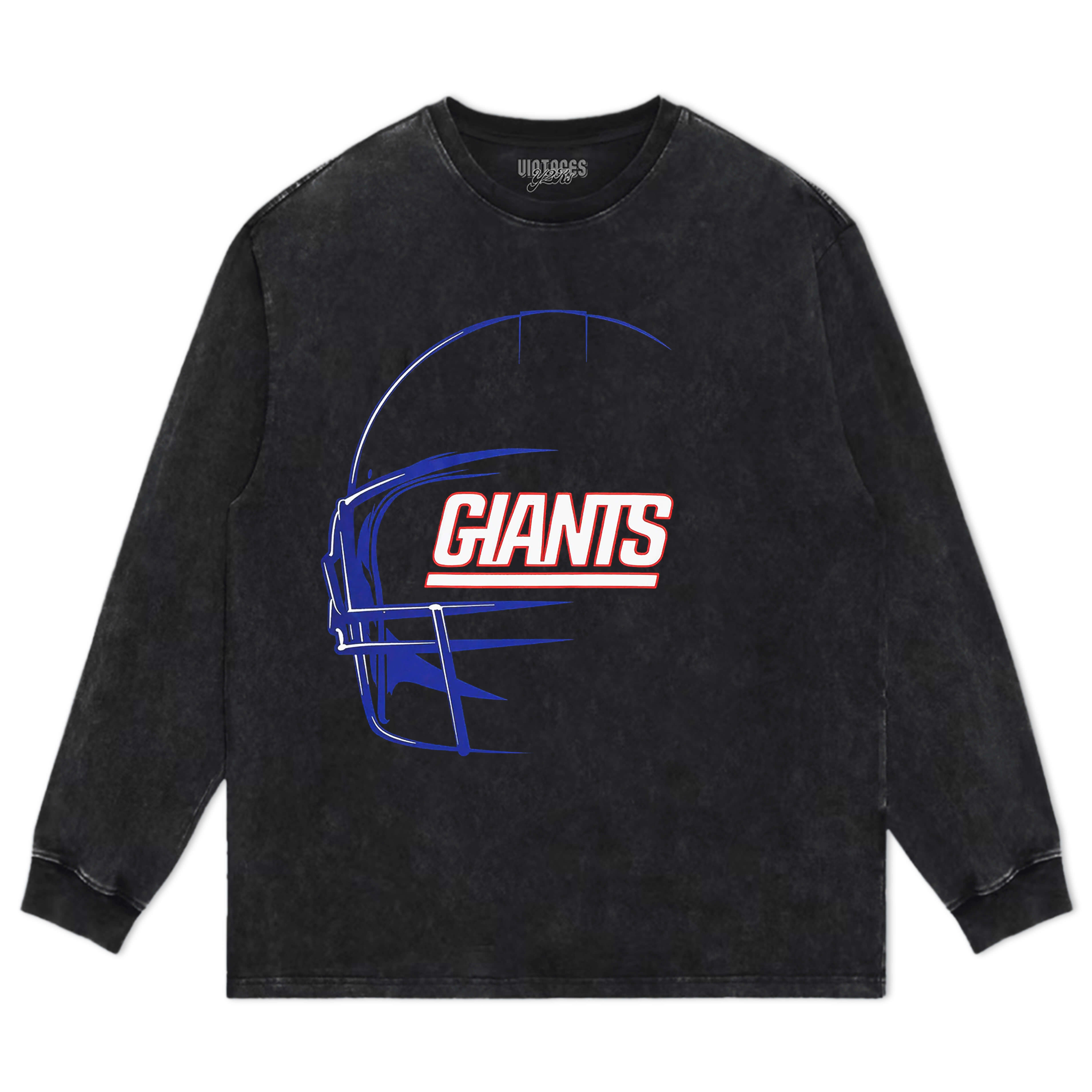 NEW YORK GIANTS NFL BLACK OVERSIZED SHORT SLEEVE V2 TEE & LS & HOODIE