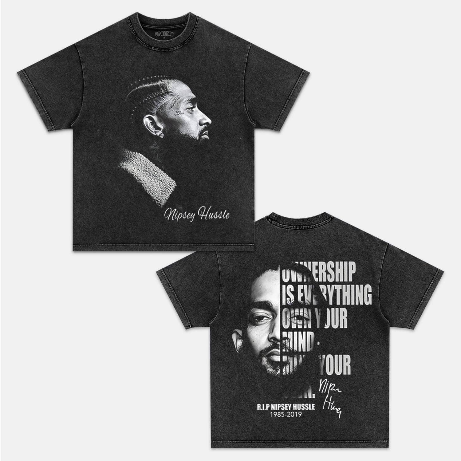 NIPSEY HUSSLE 3V TEE - Y2K VINTAGES