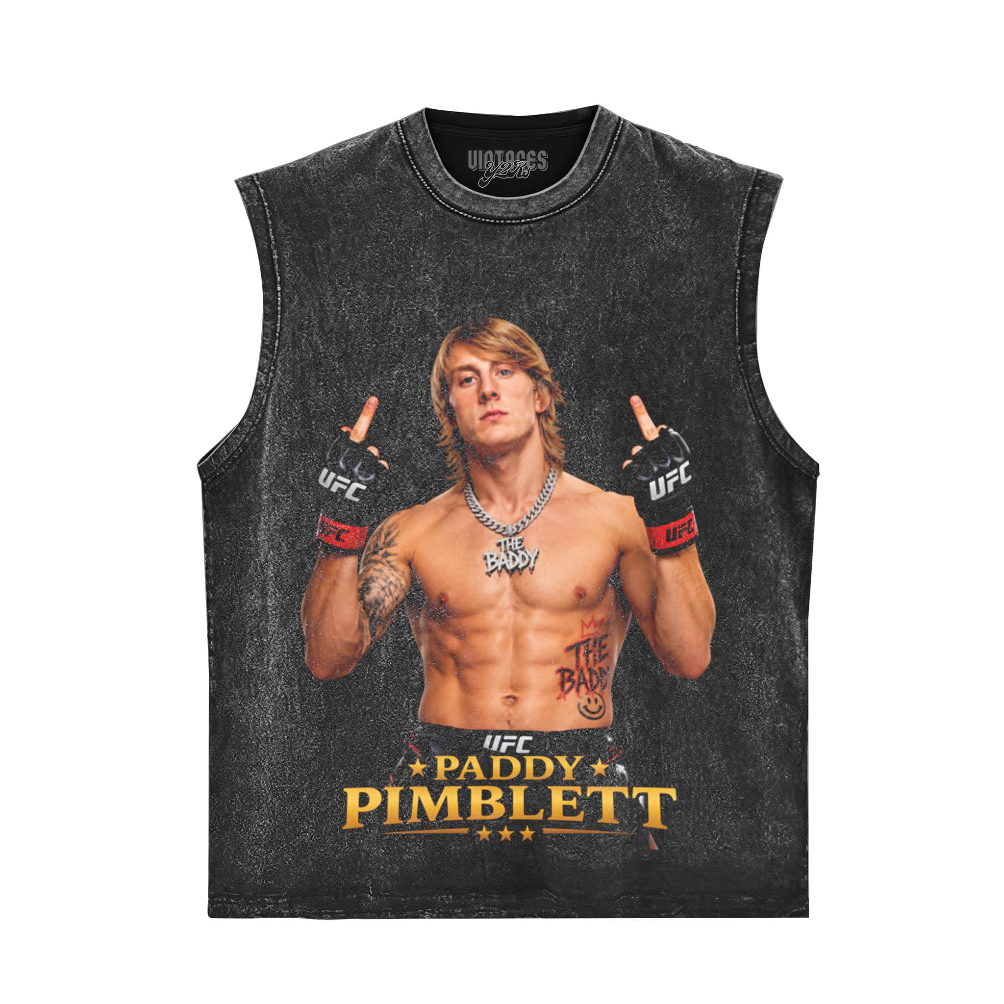 PADDY PIMBLETT FLIPPING THE BIRD VINTAGE CLASSIC TANK TOP & TEE & LONG SLEEVE & LAYERED LS & HOODIE