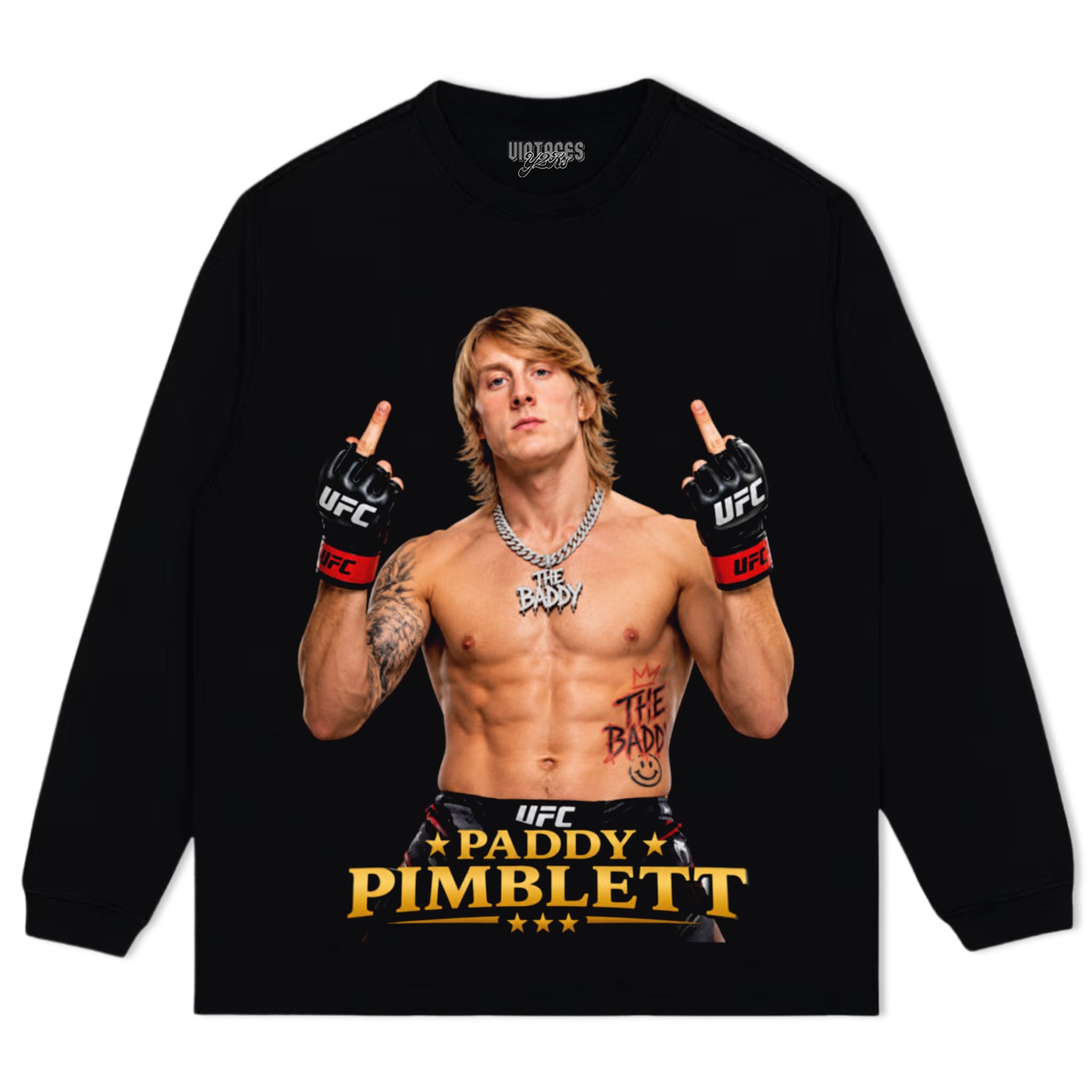 PADDY PIMBLETT FLIPPING THE BIRD VINTAGE CLASSIC TANK TOP & TEE & LONG SLEEVE & LAYERED LS & HOODIE