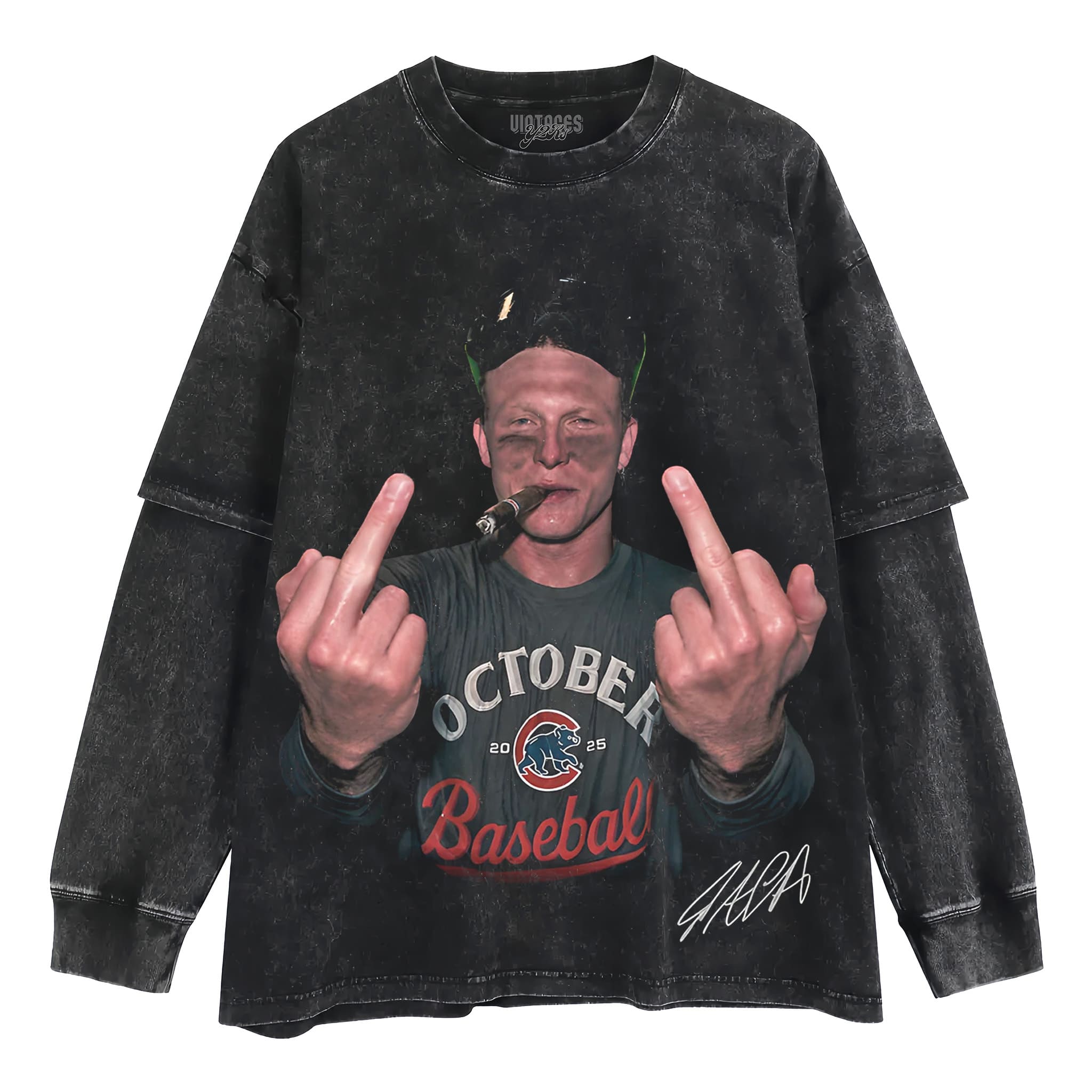 PETE CROW-ARMSTRONG - THE MIDDLE FINGER MEME TANK TOP & TEE & LONG SLEEVE & LAYERED LS & HOODIE