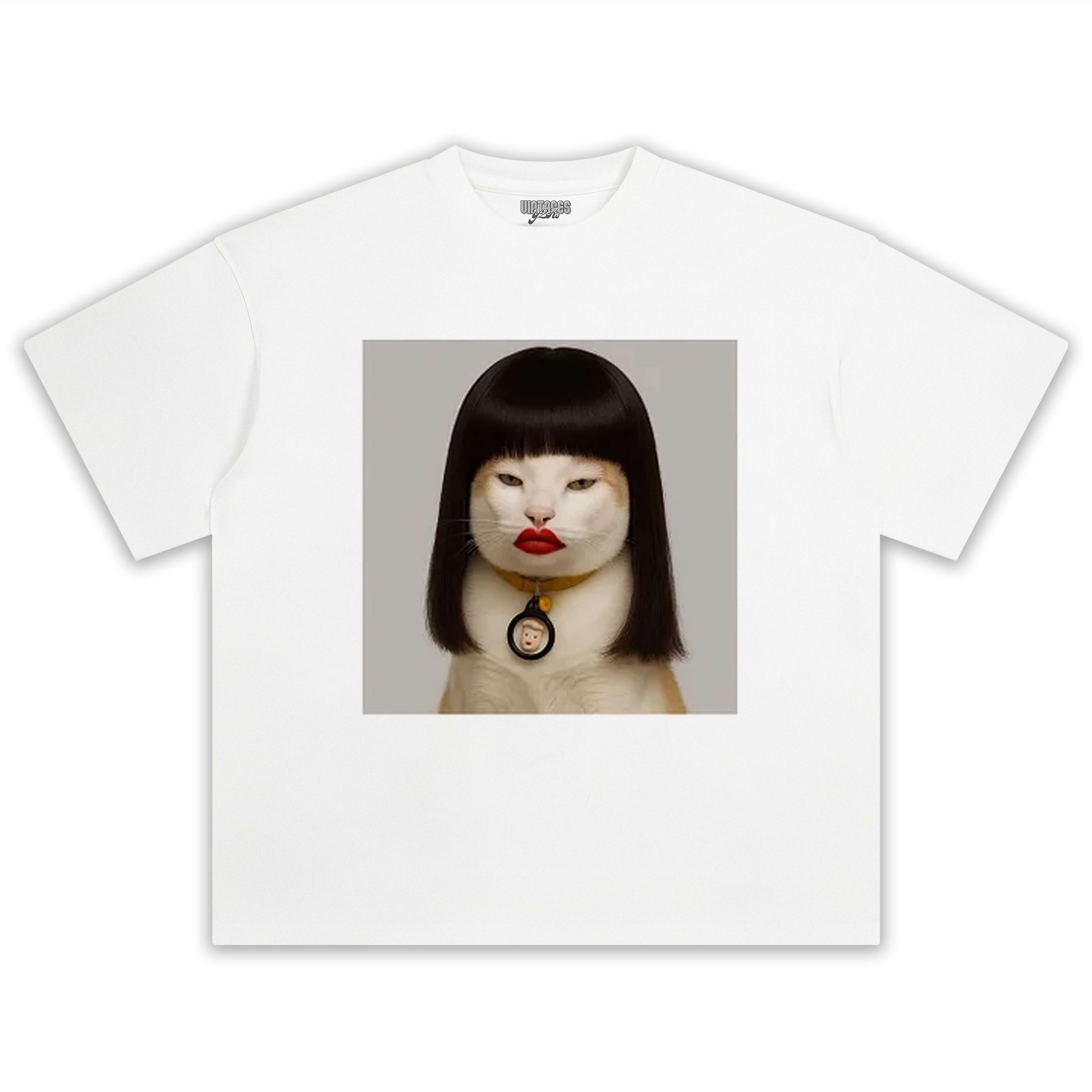 RED LIPS CAT TEE
