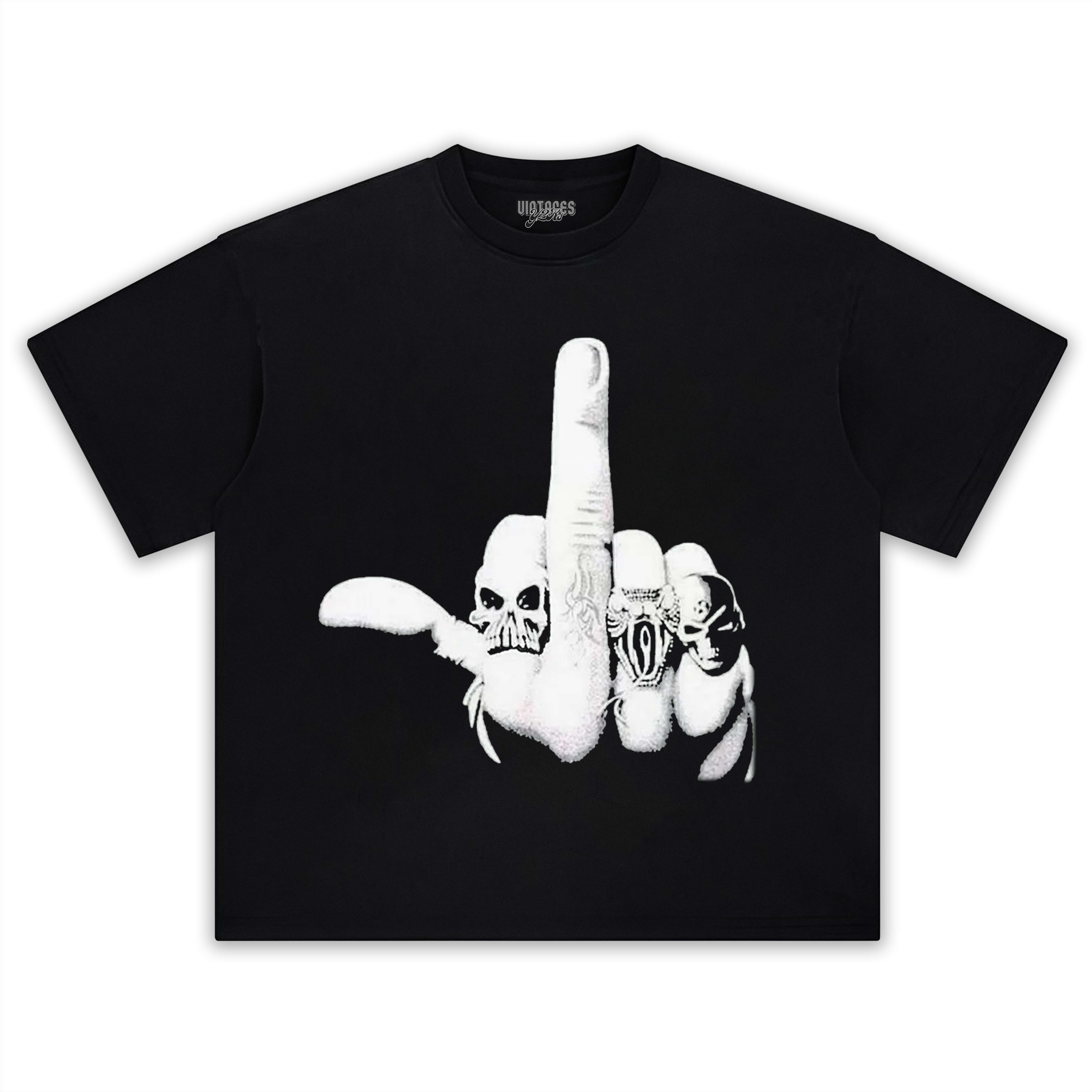RETRO SKULL WITH MIDDLE FINGER TEE & LS & HOODIE