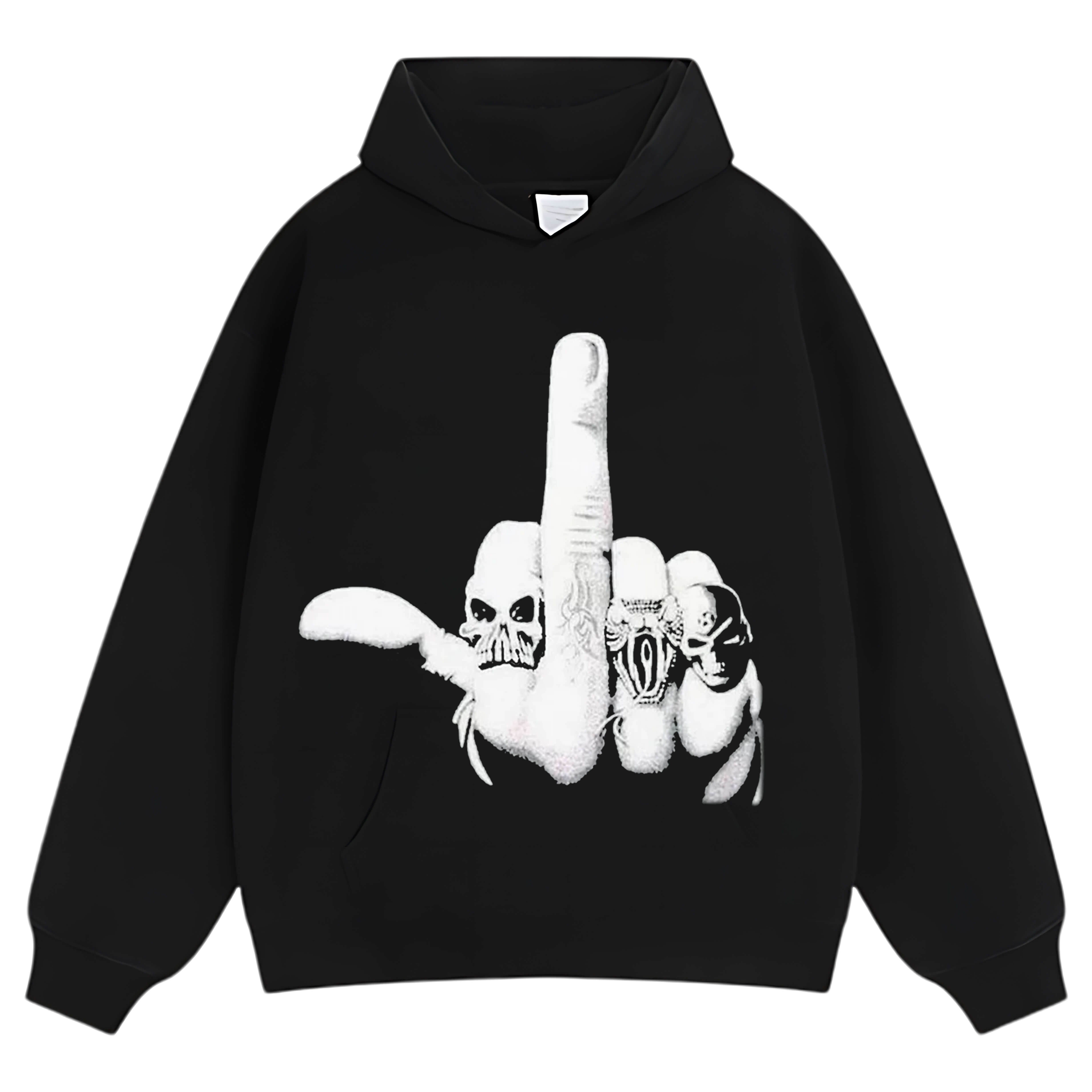 RETRO SKULL WITH MIDDLE FINGER TEE & LS & HOODIE