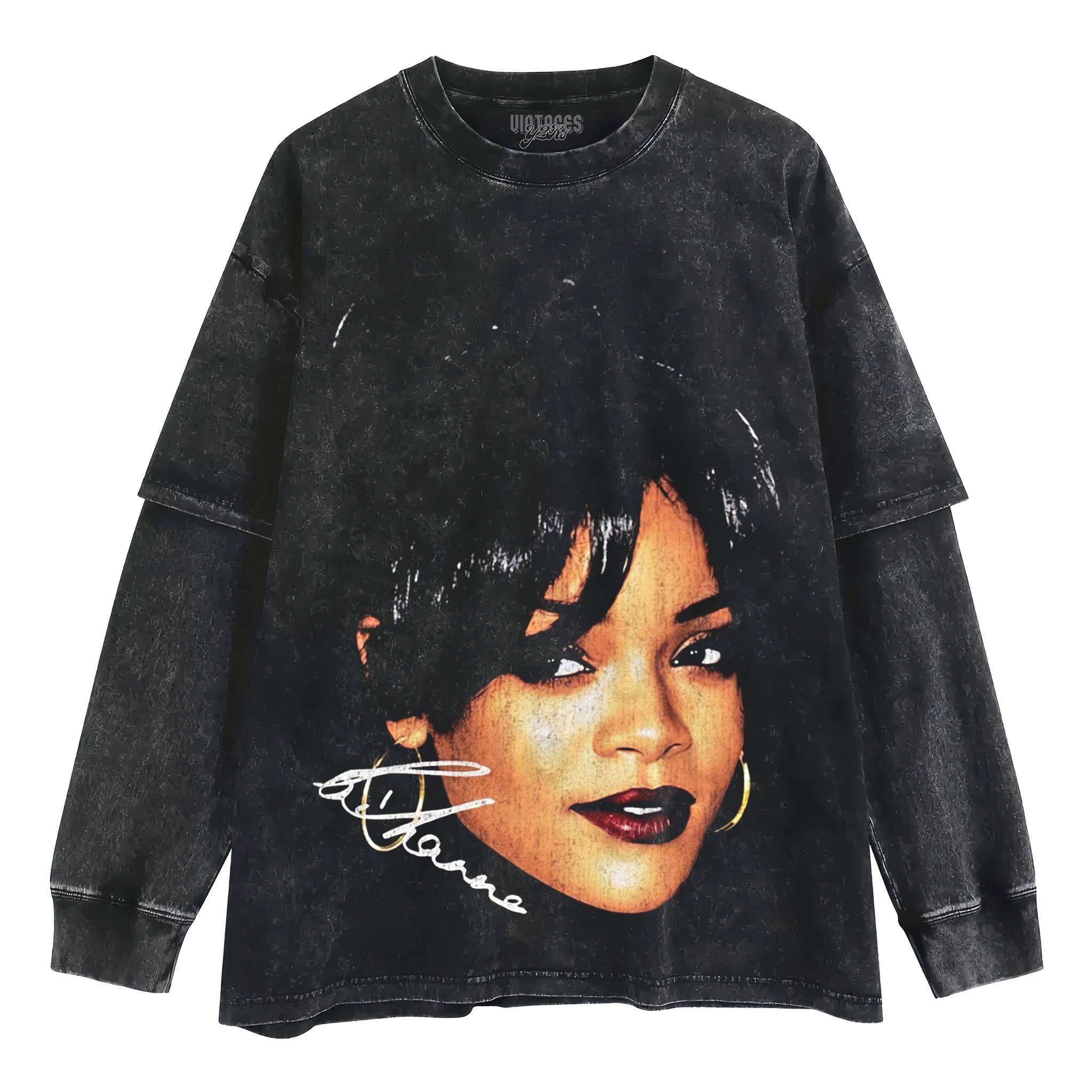 RIHANNA BIG FACE GRUNGE TANK TOP & TEE & LONG SLEEVE & LAYERED LS & HOODIE