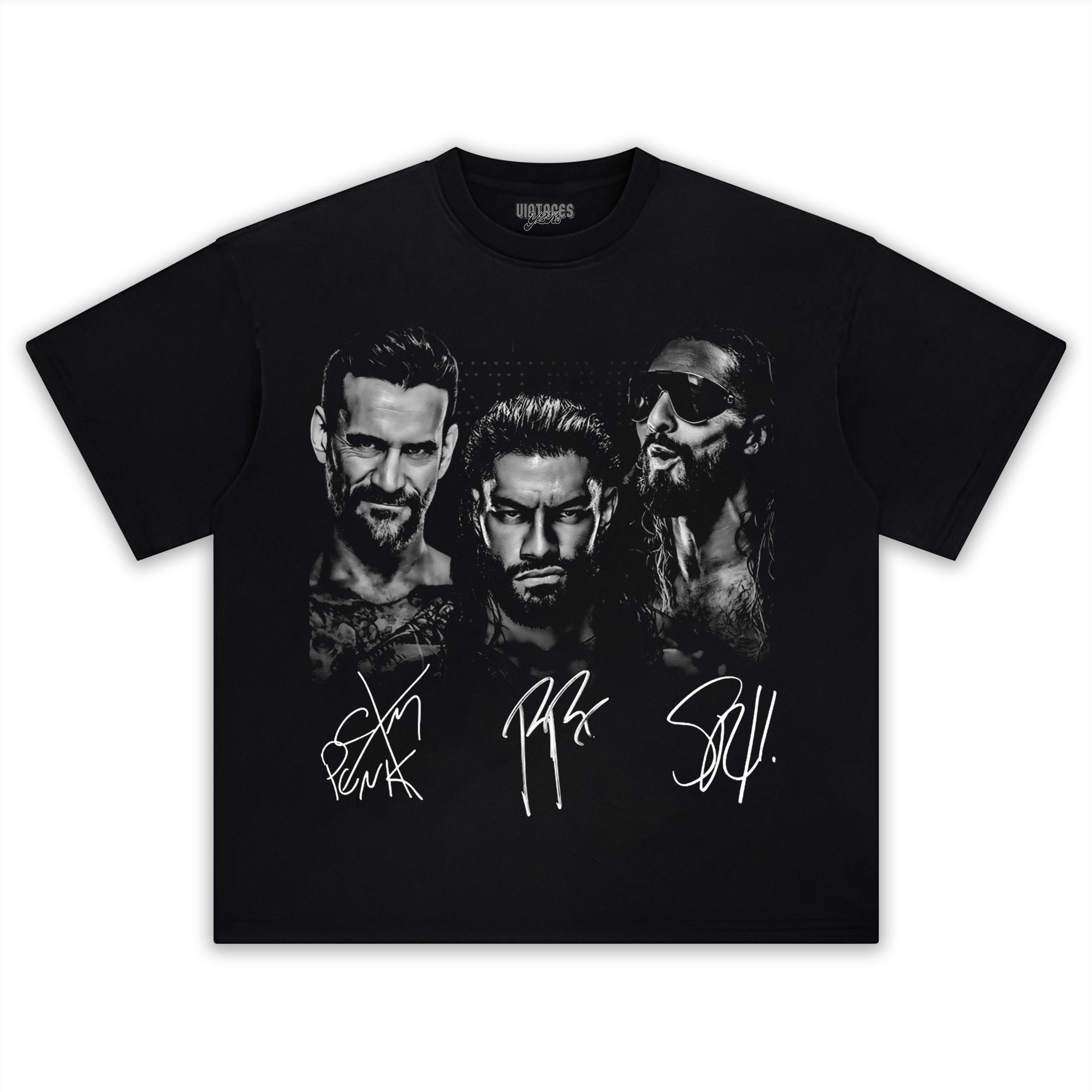 ROMAN REIGNS & CMPUNK & SETH ROIINS TEE