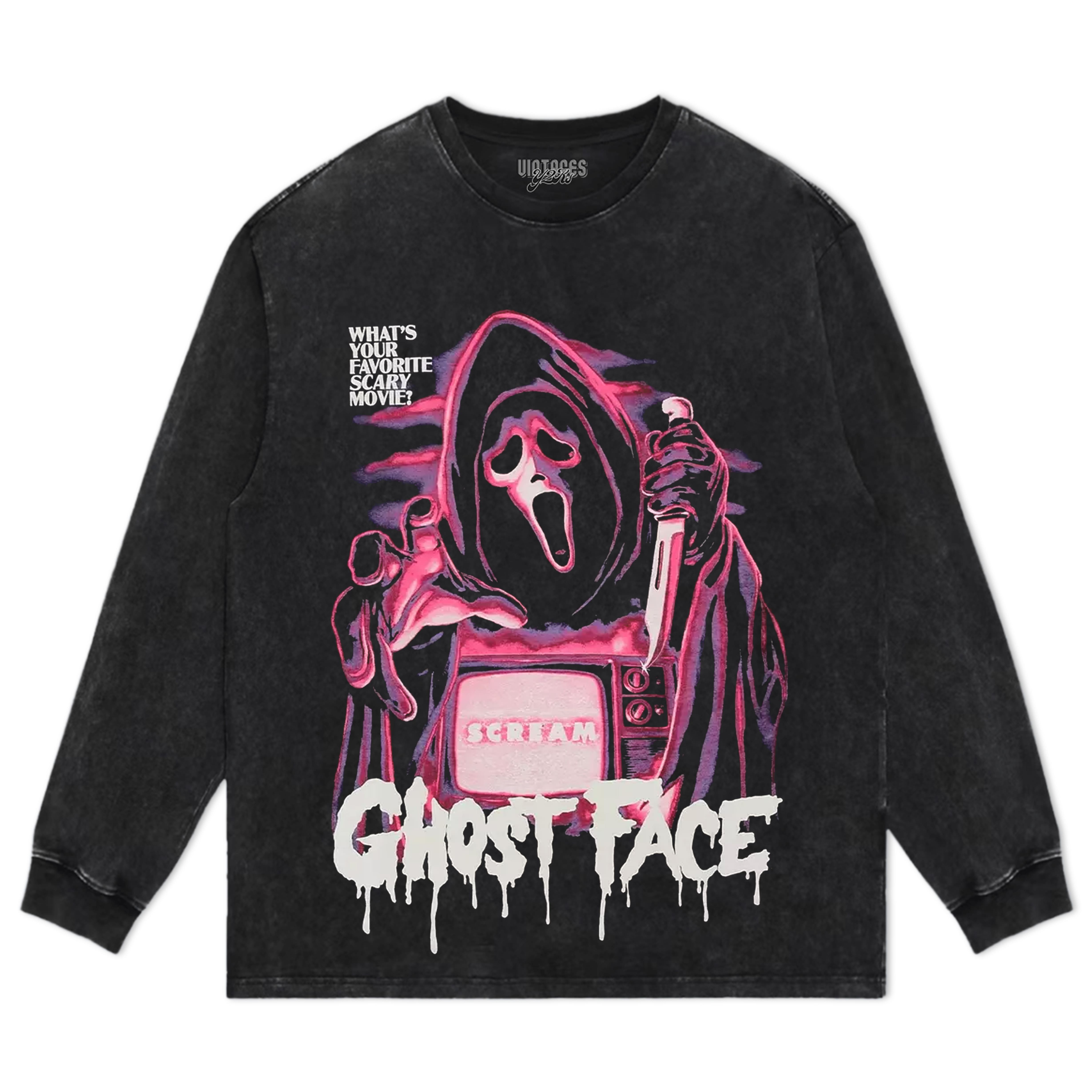 SCREAM GHOST FACE PINK TV TEE & LS & HOODIE