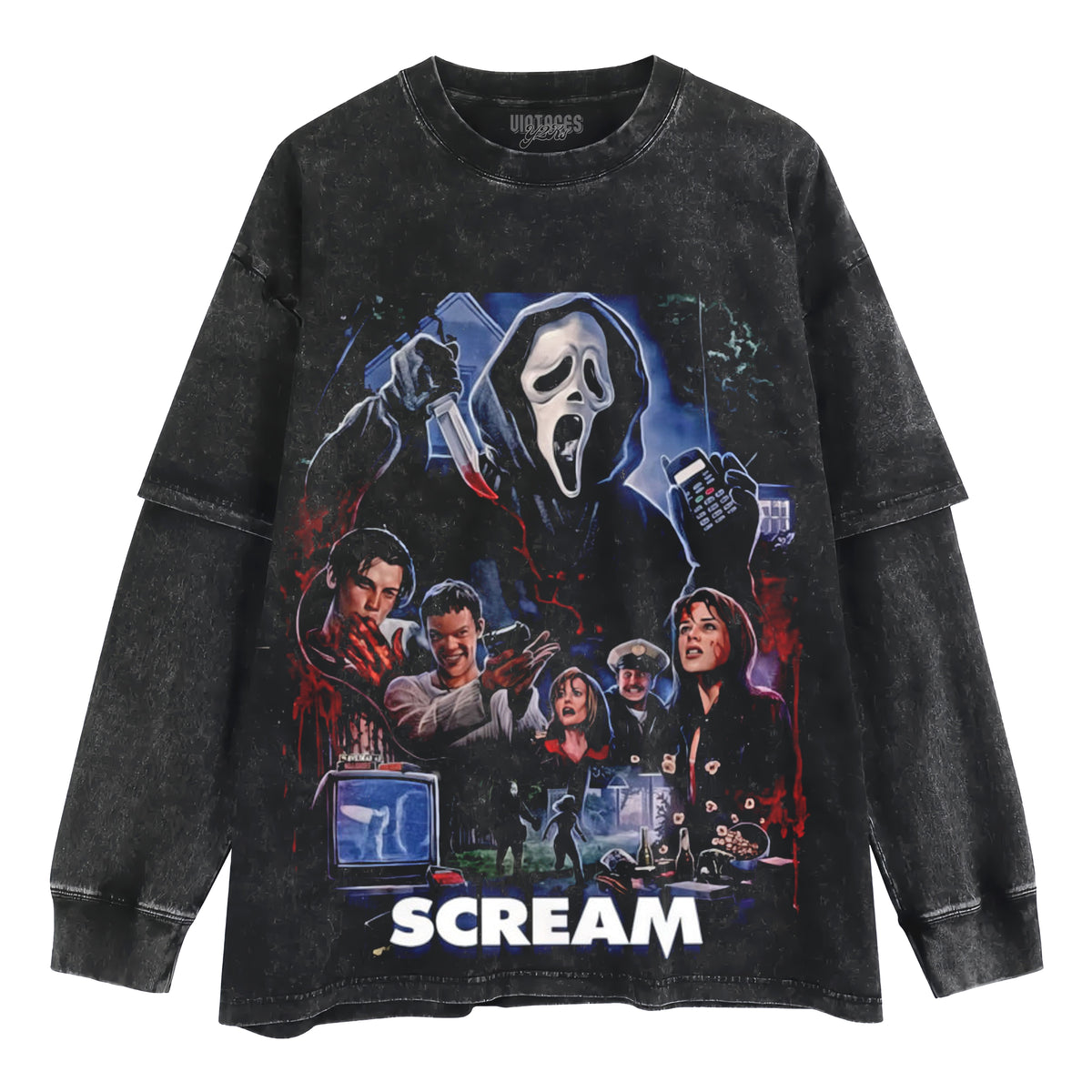 SCREAM HORROR MOVIE LAYERED LONG SLEEVE