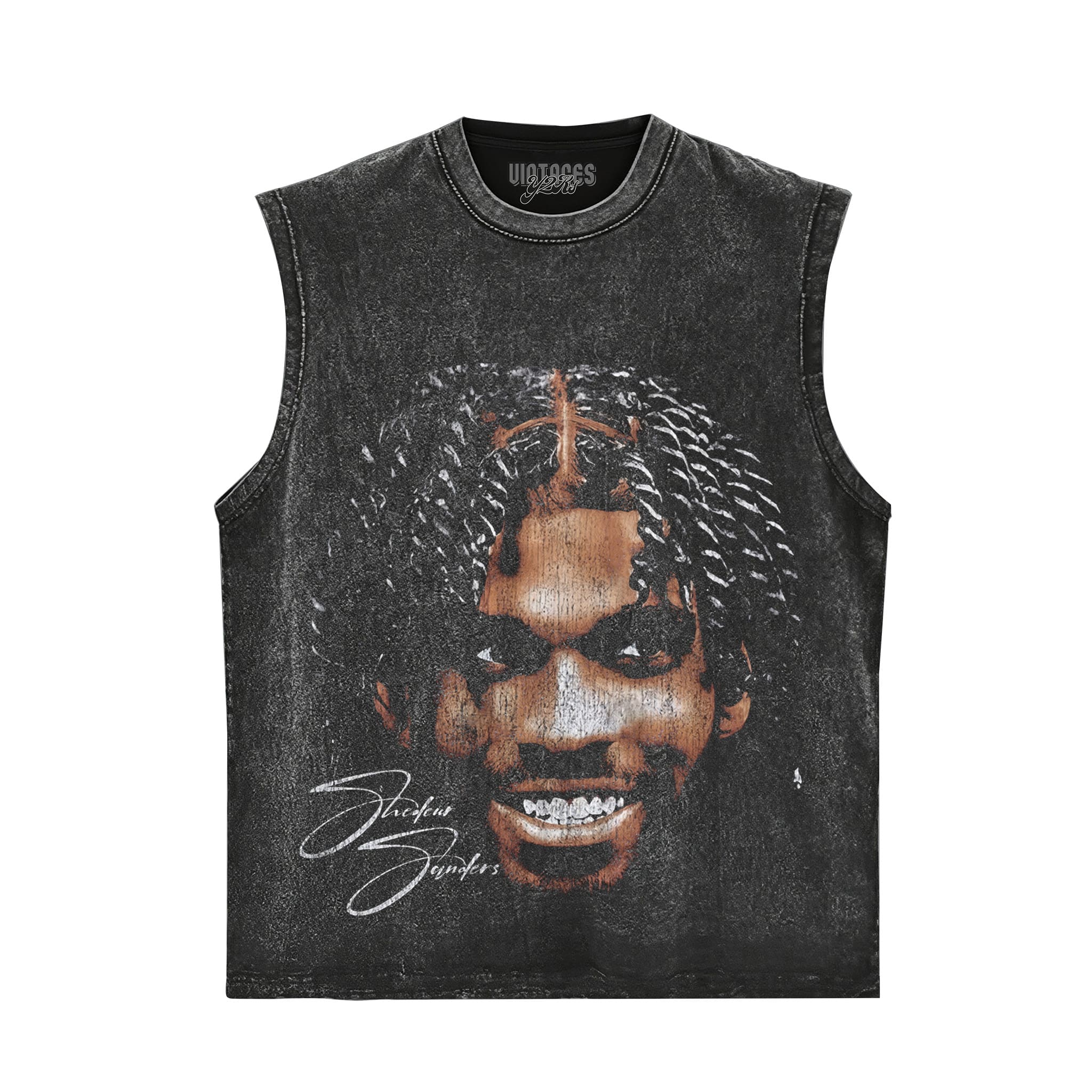 SHEDEUR SANDERS BIG FACE GRUNGE TANK TOP & TEE & LONG SLEEVE & LAYERED LS & HOODIE