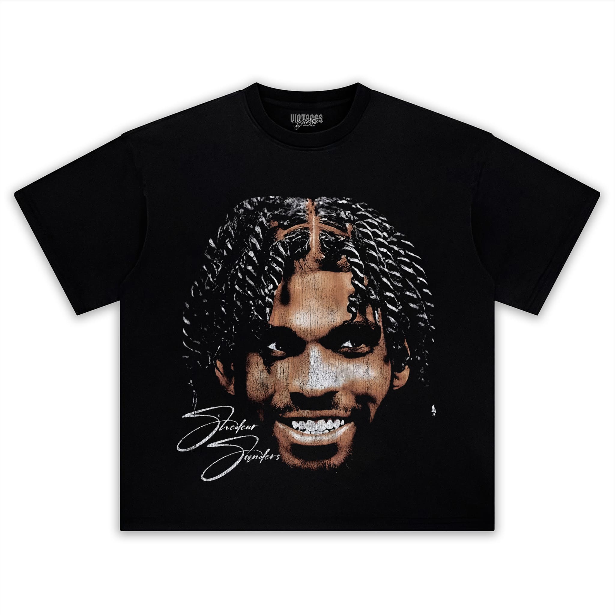 SHEDEUR SANDERS BIG FACE GRUNGE TANK TOP & TEE & LONG SLEEVE & LAYERED LS & HOODIE