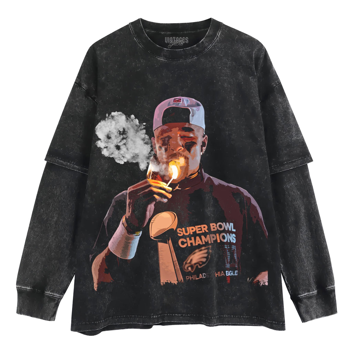 SMOKING JALEN HURTS TANK TOP & TEE & LONG SLEEVE & LAYERED LS & HOODIE