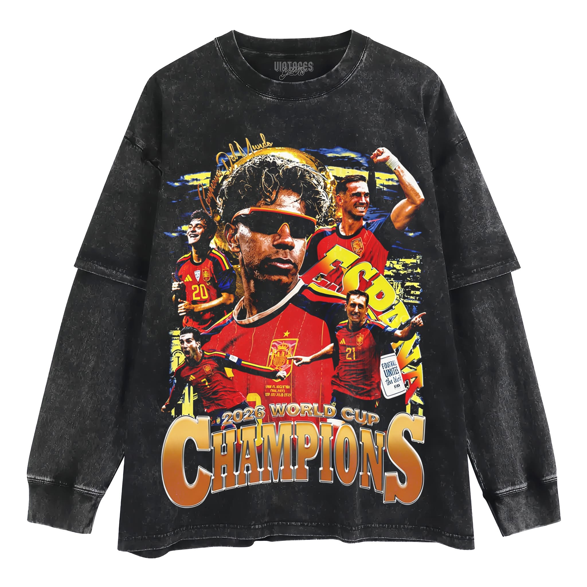 SPAIN - WC '26 CHAMPS V8 TANK TOP & TEE & LONG SLEEVE & LAYERED LS & HOODIE