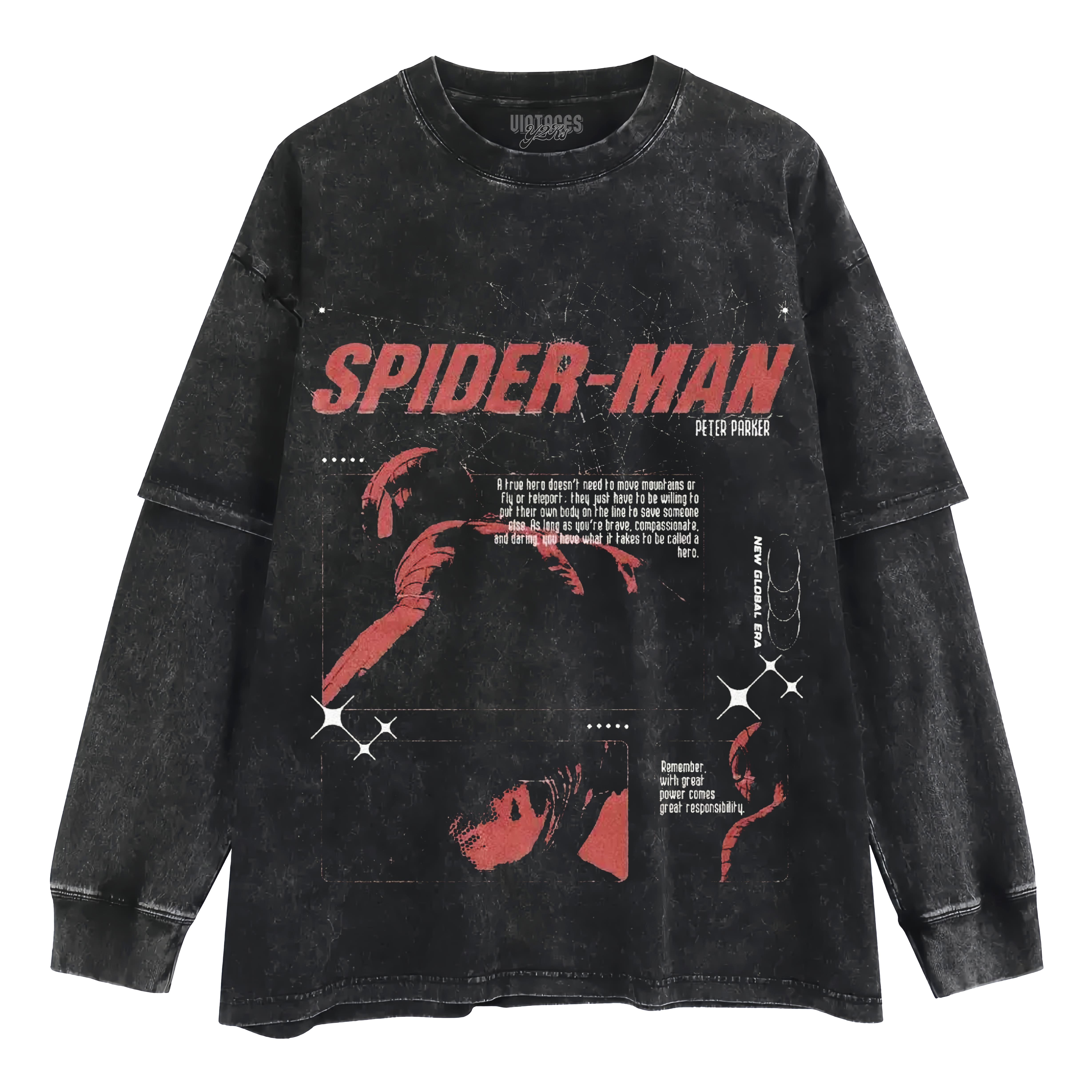 SPIDER MAN VINTAGE LAYERED LONG SLEEVE