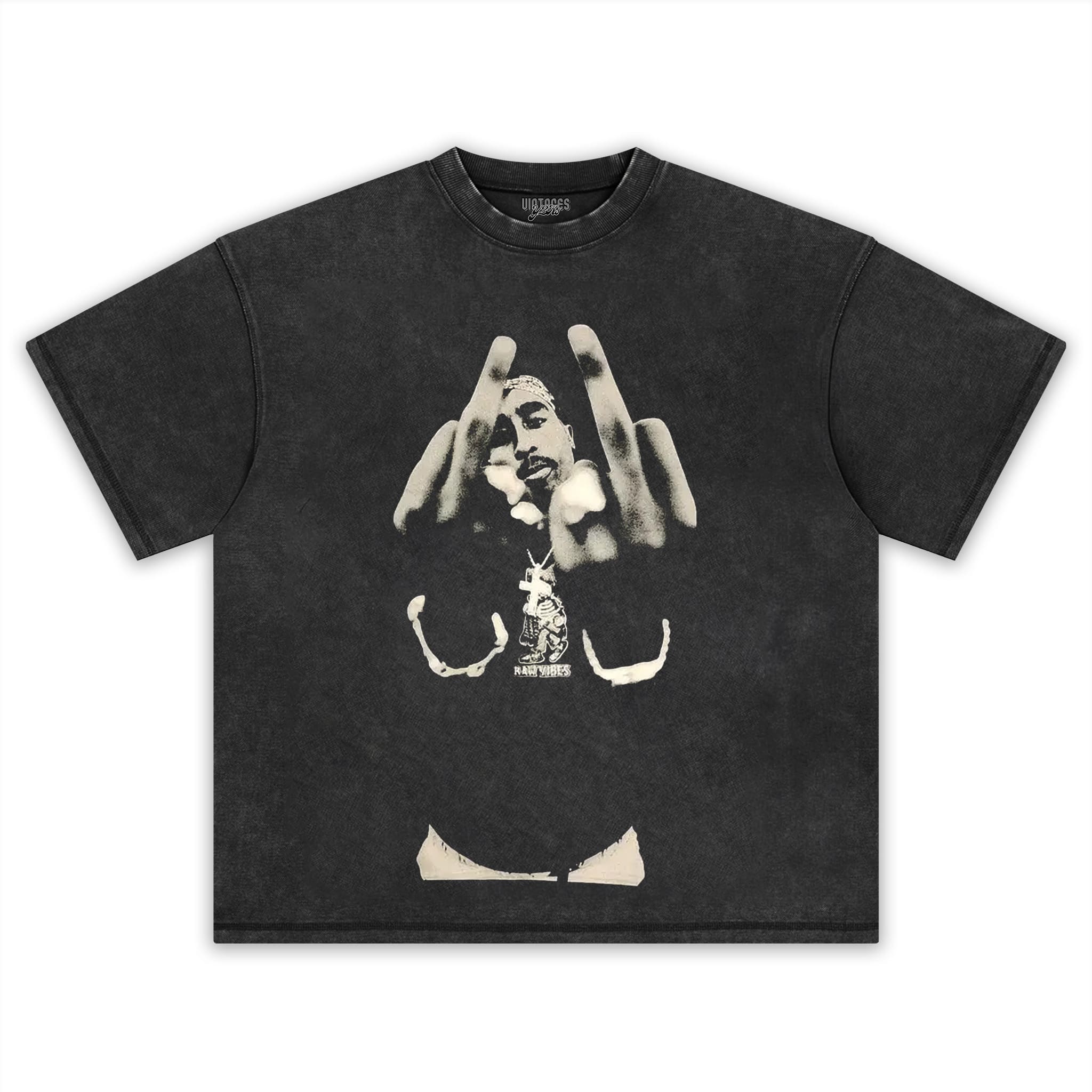 TUPAC MIDDLE FINGERS TANK TOP & TEE & LONG SLEEVE & LAYERED LS & HOODIE