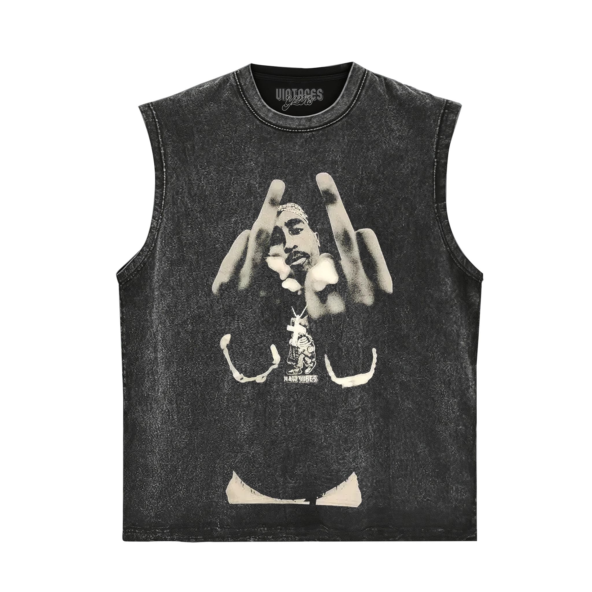 TUPAC MIDDLE FINGERS TANK TOP & TEE & LONG SLEEVE & LAYERED LS & HOODIE