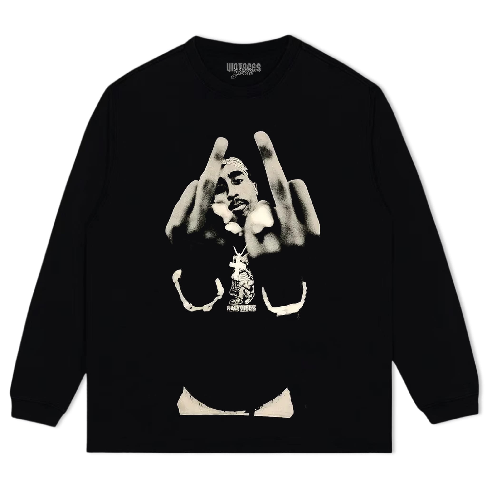 TUPAC MIDDLE FINGERS TANK TOP & TEE & LONG SLEEVE & LAYERED LS & HOODIE
