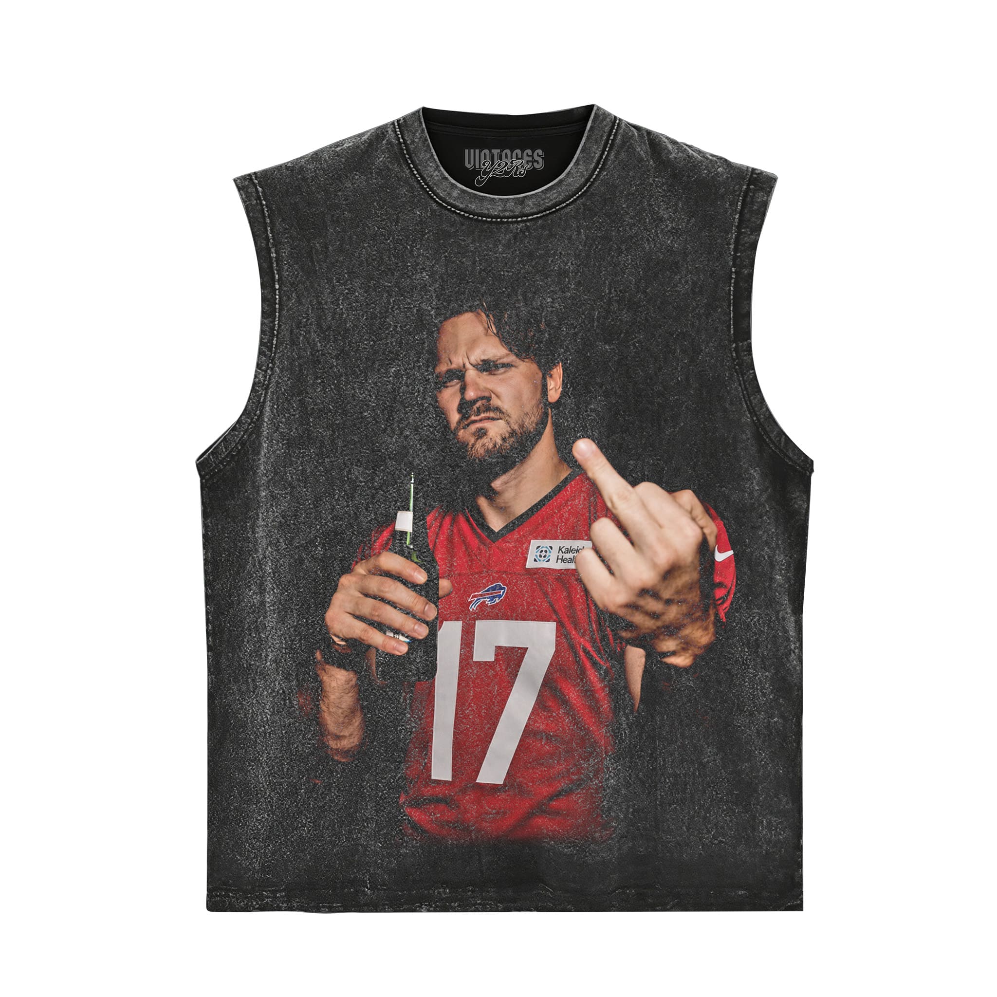VINTAGE JOSH ALLEN FLIPPING THE BIRD MEME V5 TANK TOP & TEE & LONG SLEEVE & LAYERED LS & HOODIE