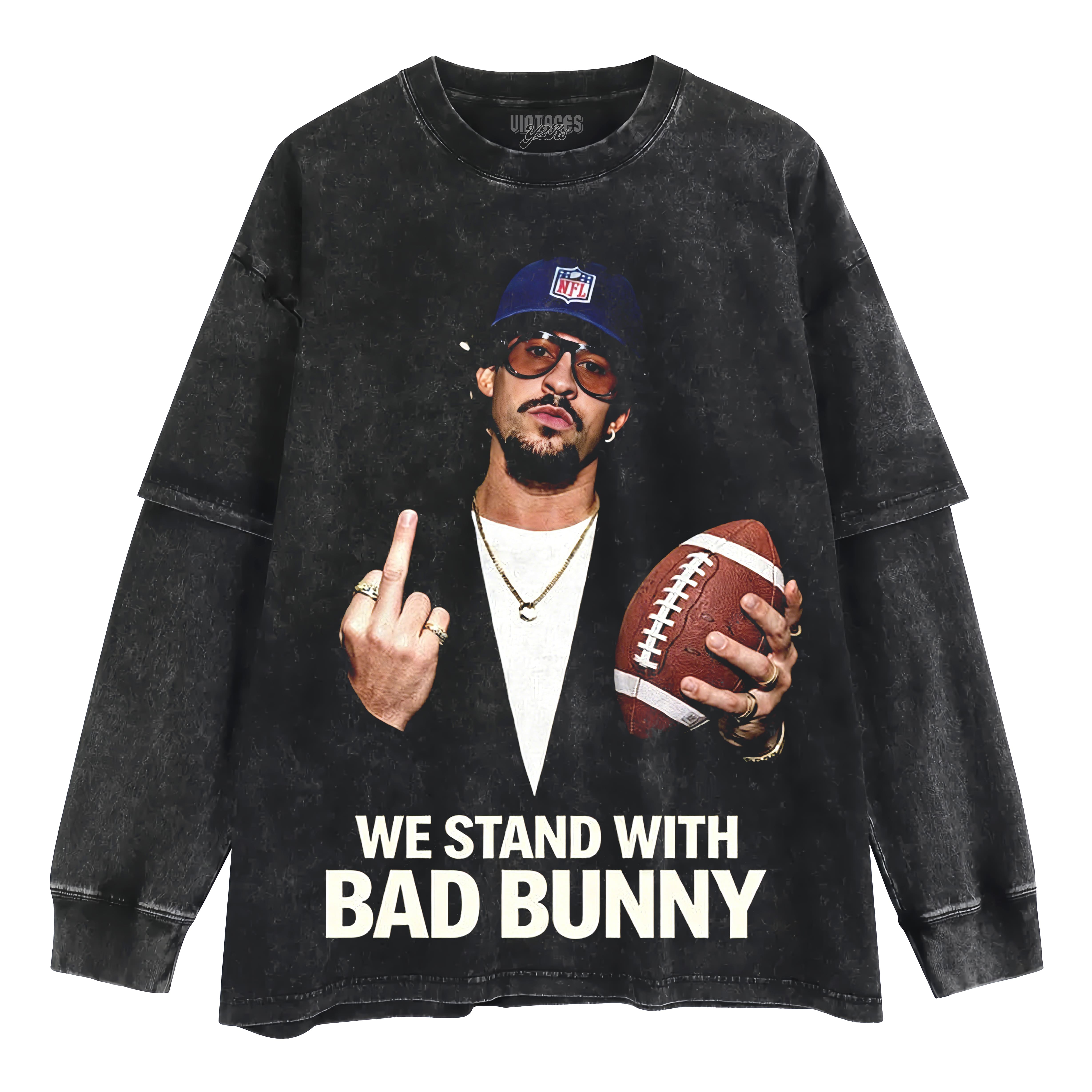 WE STAND WITH BAD BUNNY LAYERED LONG SLEEVE