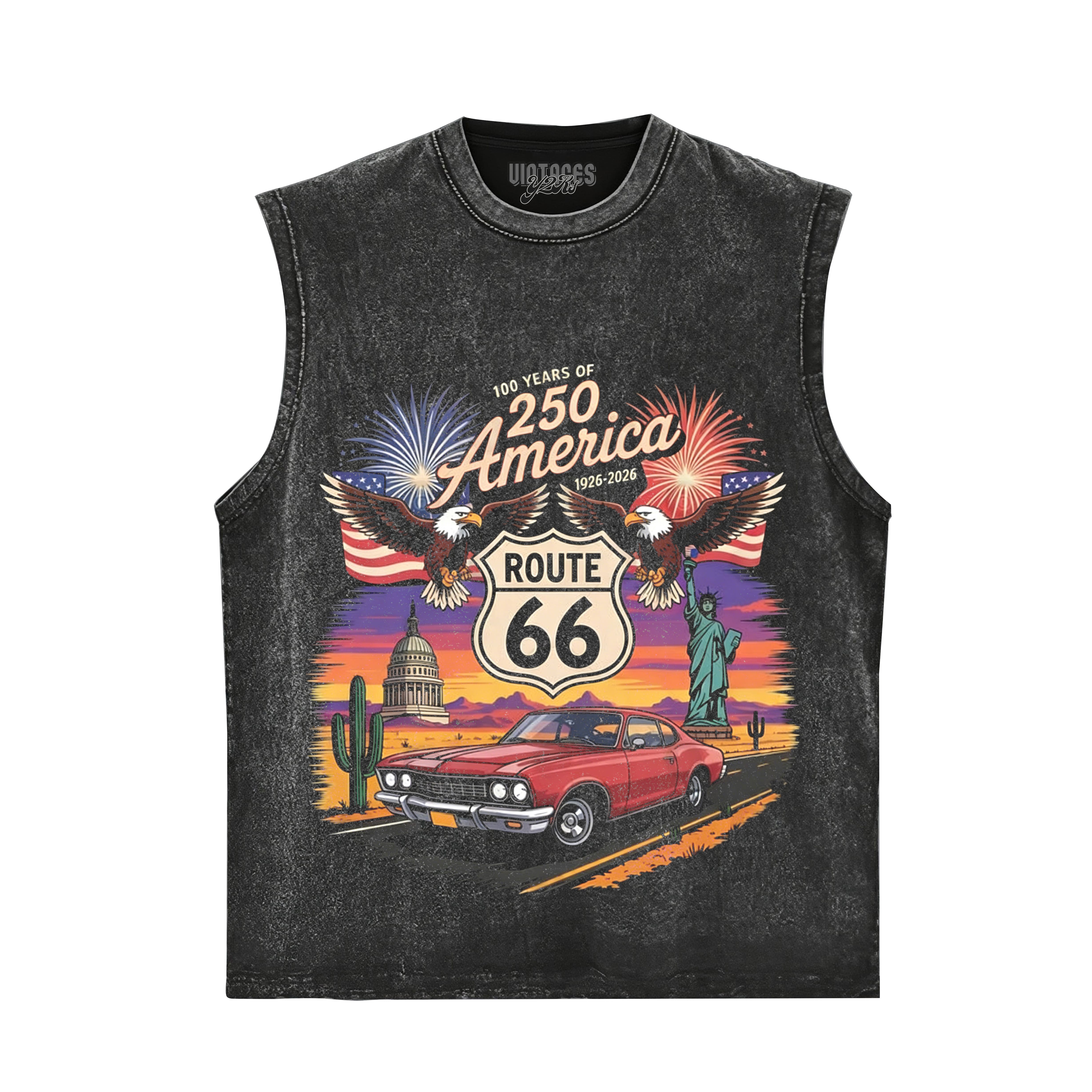 100 YEARS ROUTE 66 AMERICA’S 250TH TANK TOP & TEE & LONG SLEEVE & LAYERED LS & HOODIE