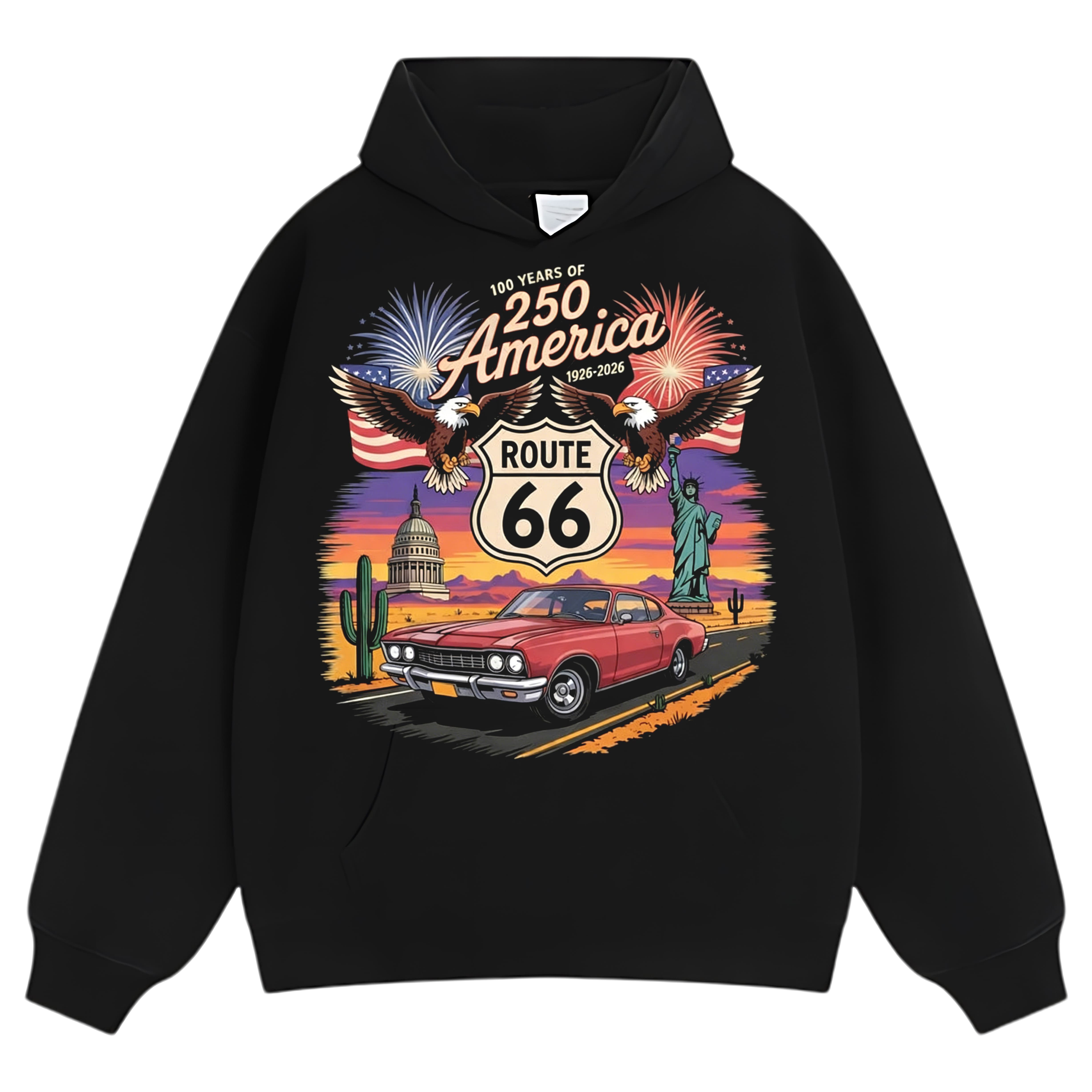100 YEARS ROUTE 66 AMERICA’S 250TH TANK TOP & TEE & LONG SLEEVE & LAYERED LS & HOODIE