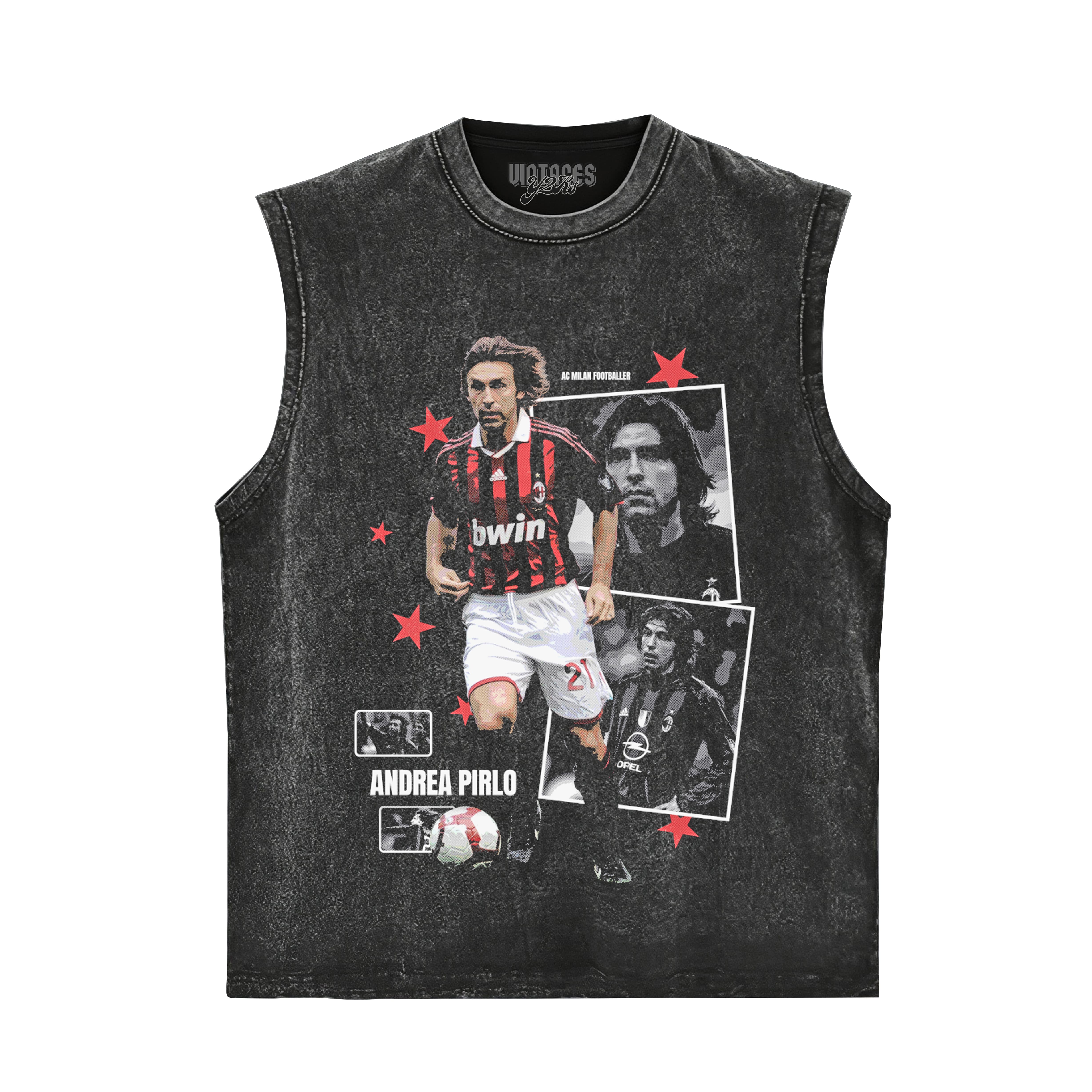 ANDREA PIRLO AC MILAN ARCHIVE TANK TOP & TEE & LONG SLEEVE & LAYERED LS & HOODIE